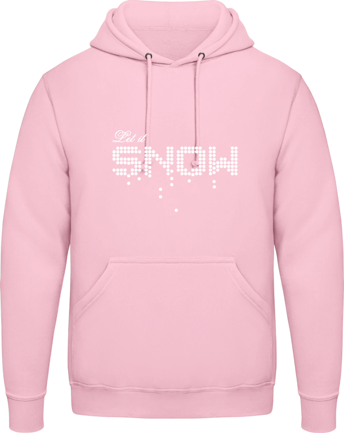 Let It Snow - Baby pink AWDis man hoodie - Front