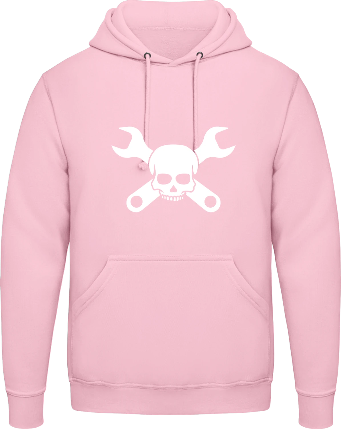 Craftsman Mechanic Skull - Baby pink AWDis man hoodie - Front