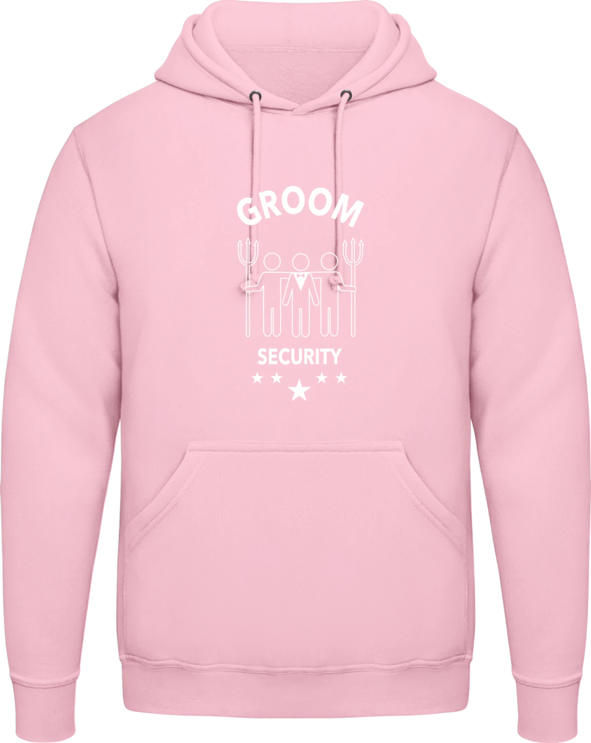 Groom Security Fork - Baby pink AWDis man hoodie - Front