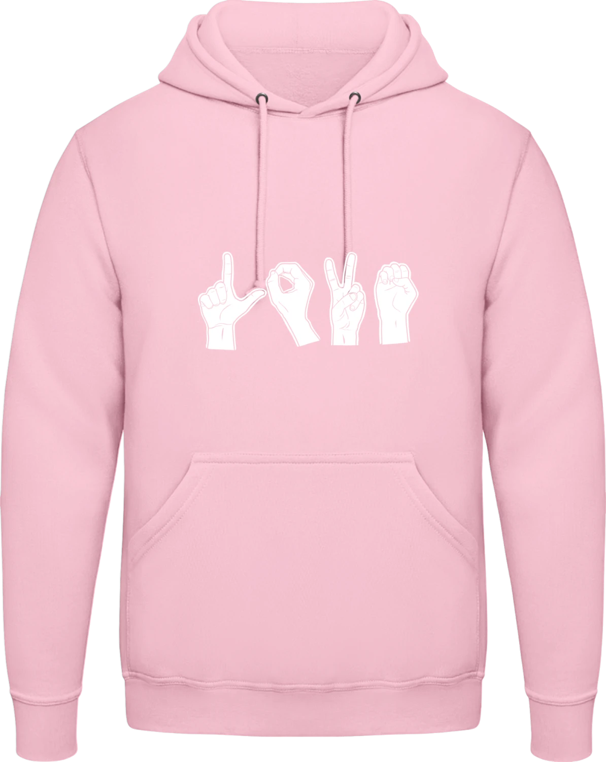 Rock Paper Scissors - Baby pink AWDis man hoodie - Front