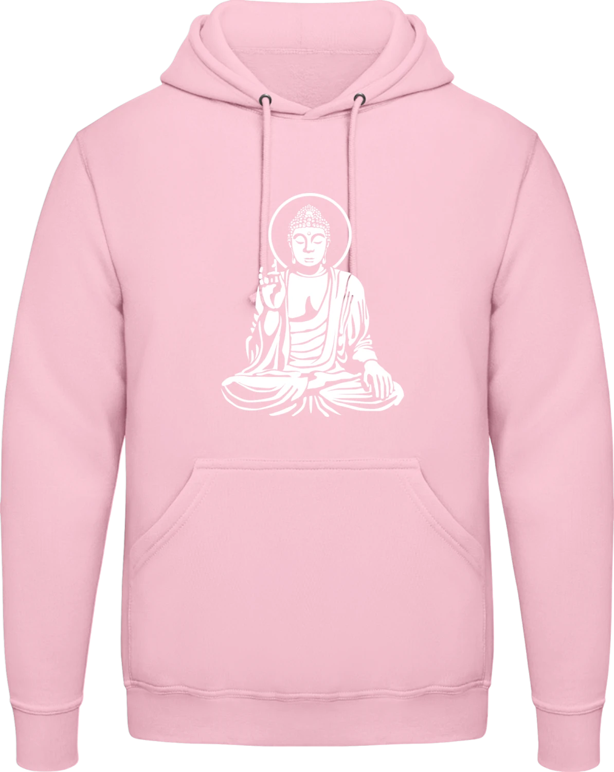 Buddha Figure Silhouette - Baby pink AWDis man hoodie - Front