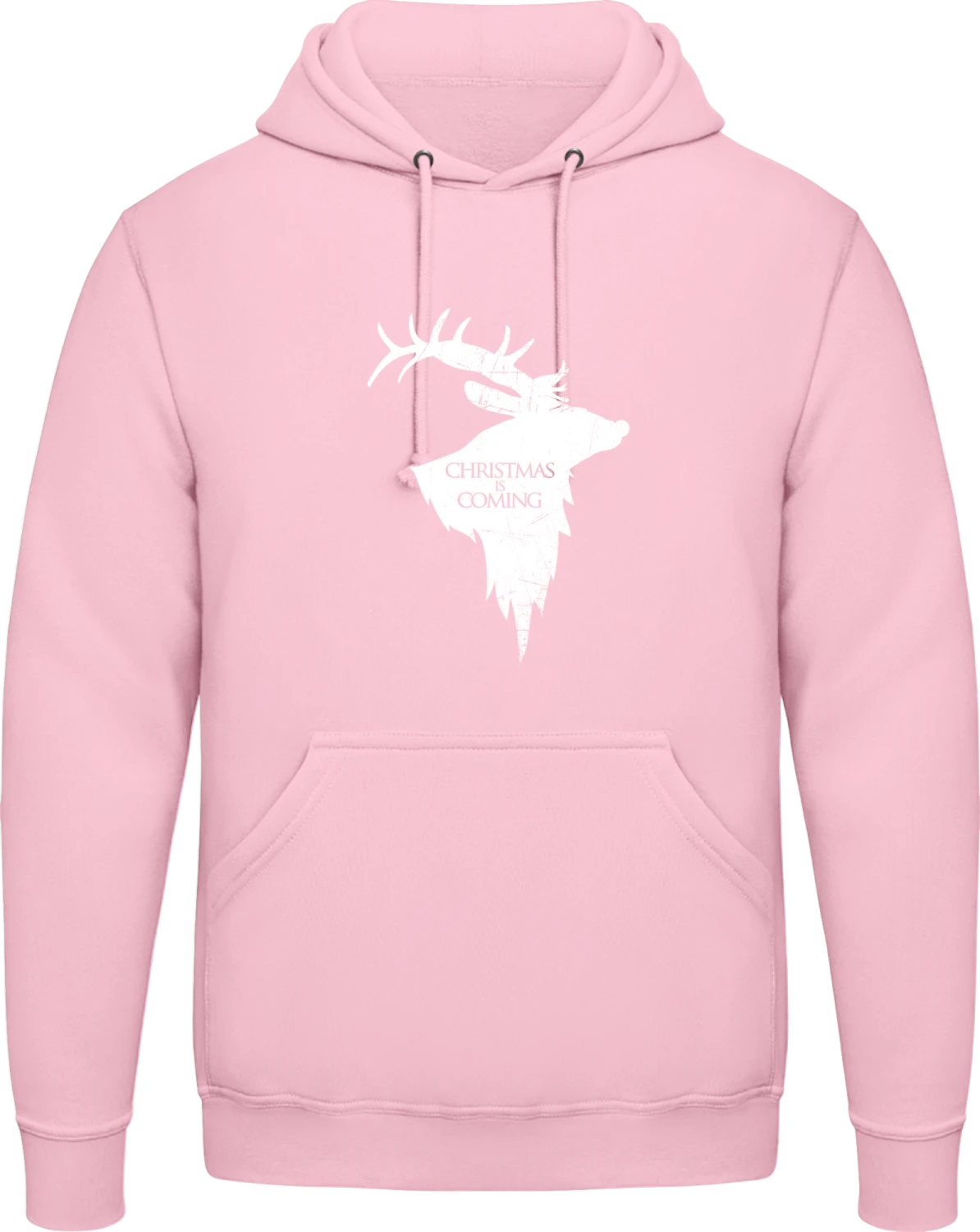 Christmas Is Coming - Baby pink AWDis man hoodie - Front