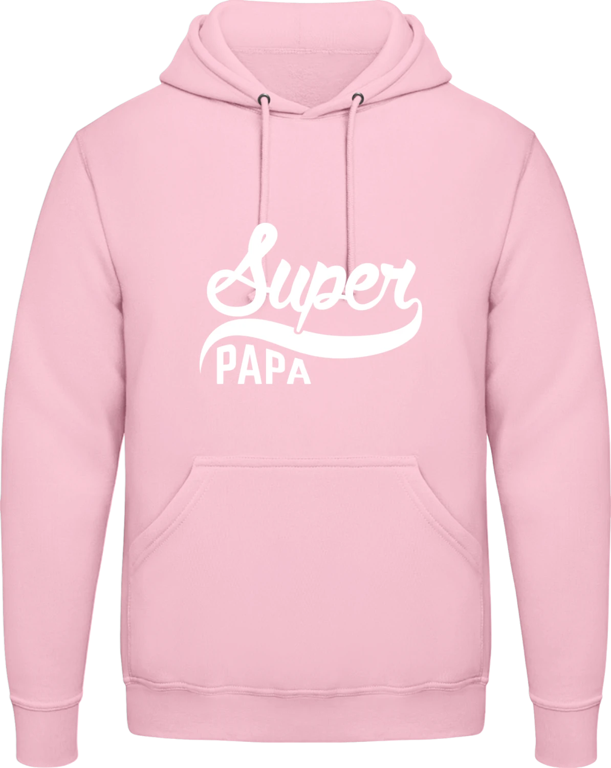 Super Papa Retro - Baby pink AWDis man hoodie - Front