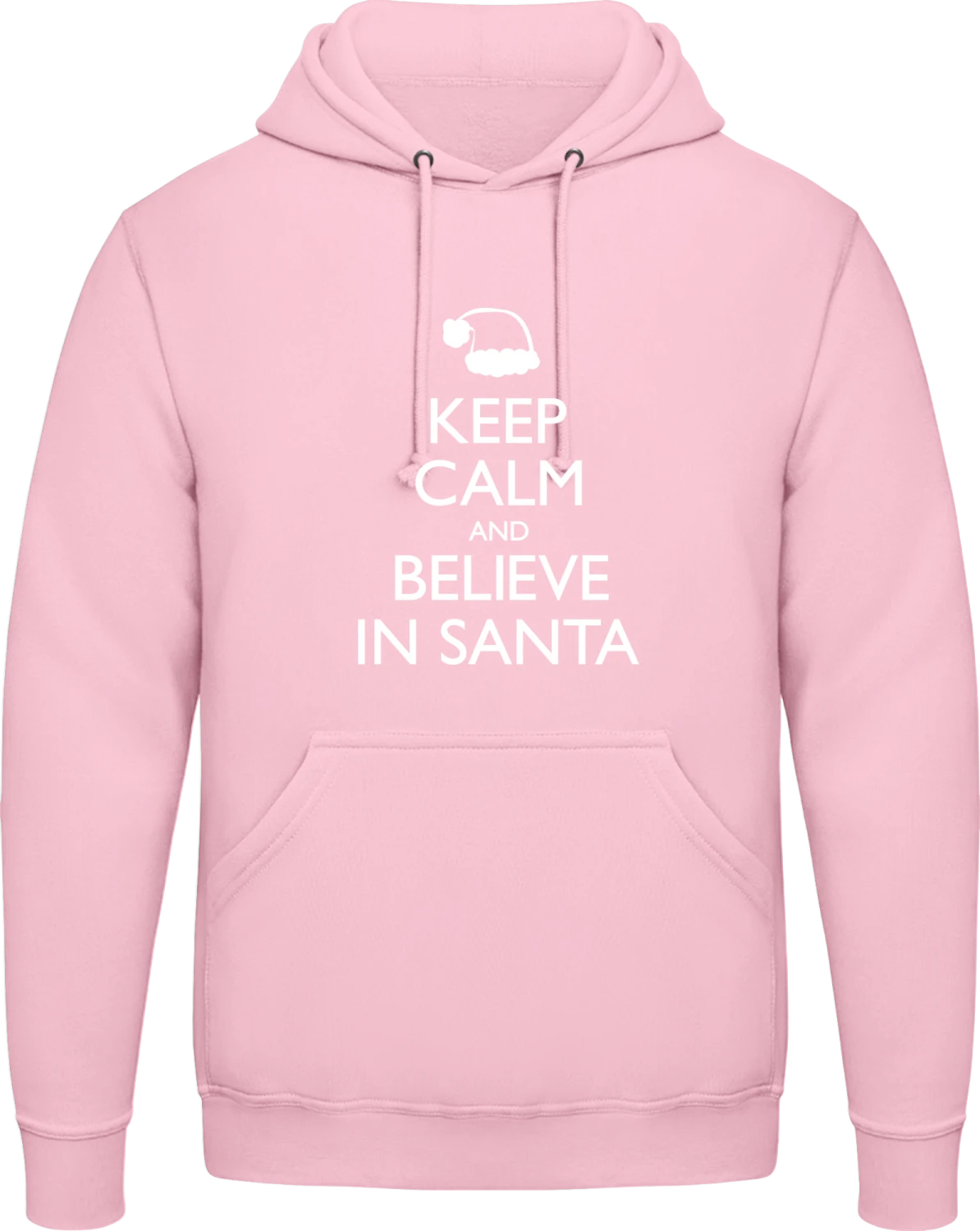 Keep Calm And Believe In SANTA - Baby pink AWDis man hoodie - Front