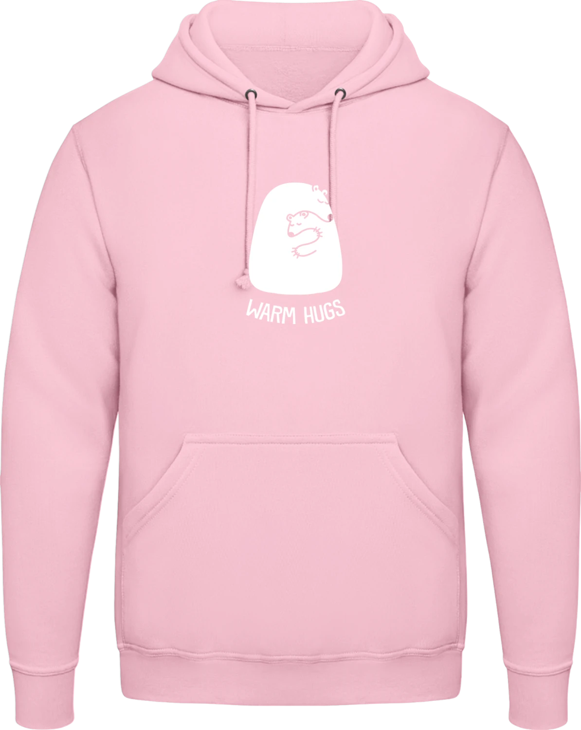 Warm Hugs Ice Bear - Baby pink AWDis man hoodie - Front