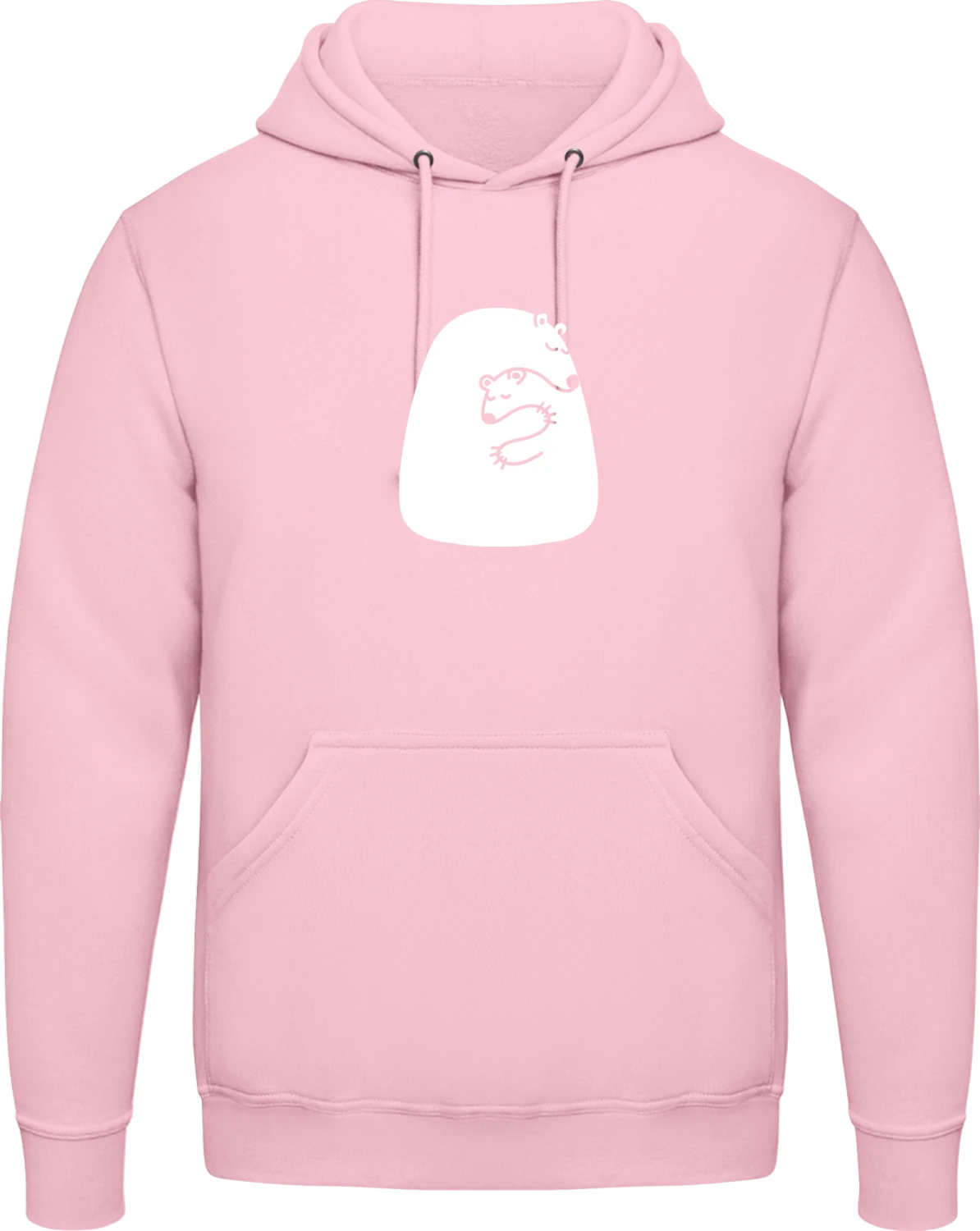 Ice Bear Family Hug - Baby pink AWDis man hoodie - Front