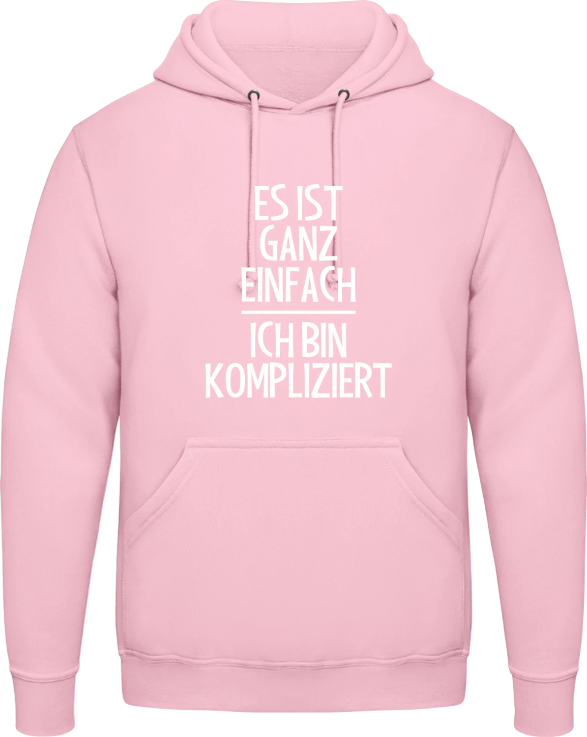 Es ist ganz einfach Ich bin kompliziert - Baby pink AWDis man hoodie - Front