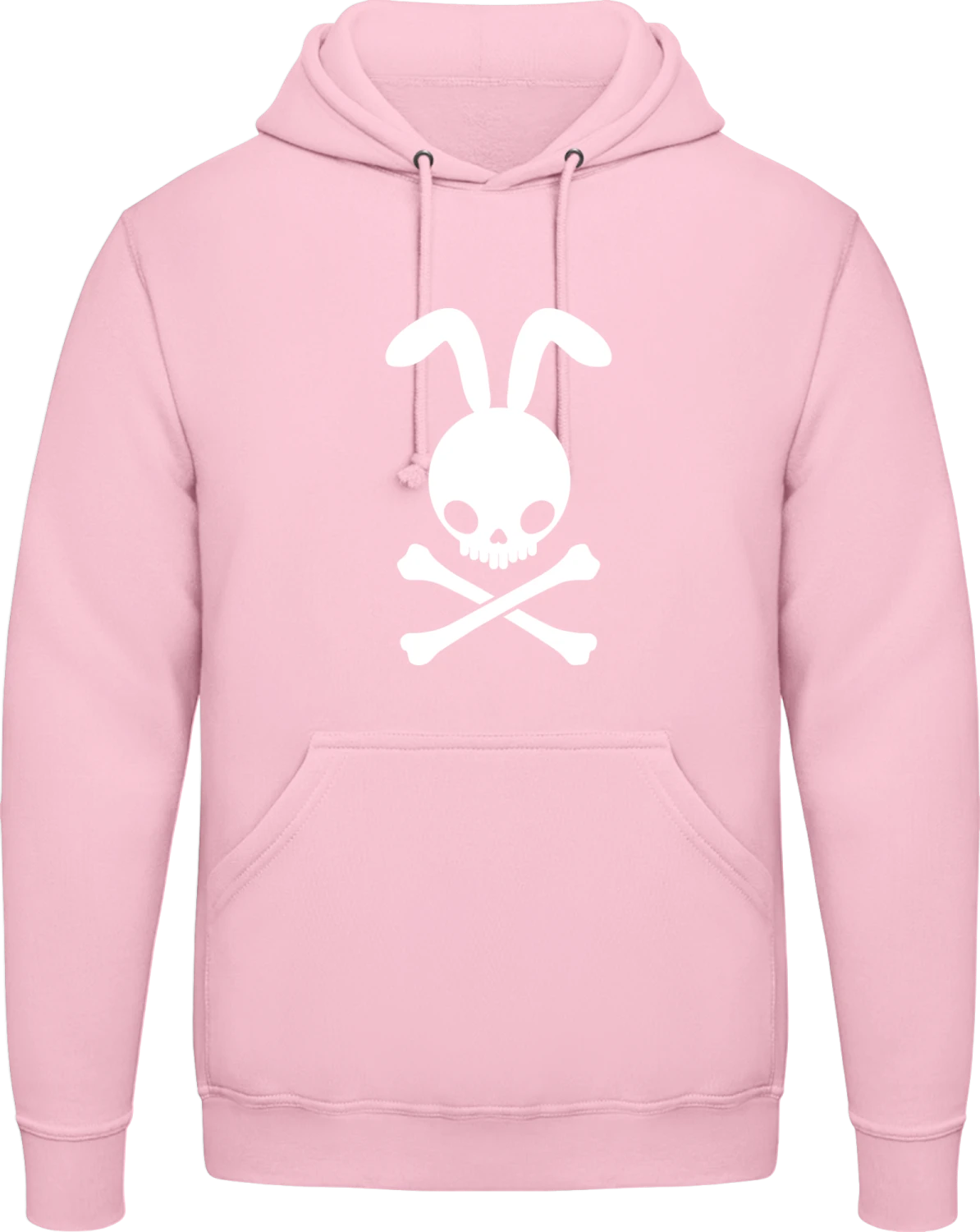 Rabbit Skull And Crossbones - Baby pink AWDis man hoodie - Front