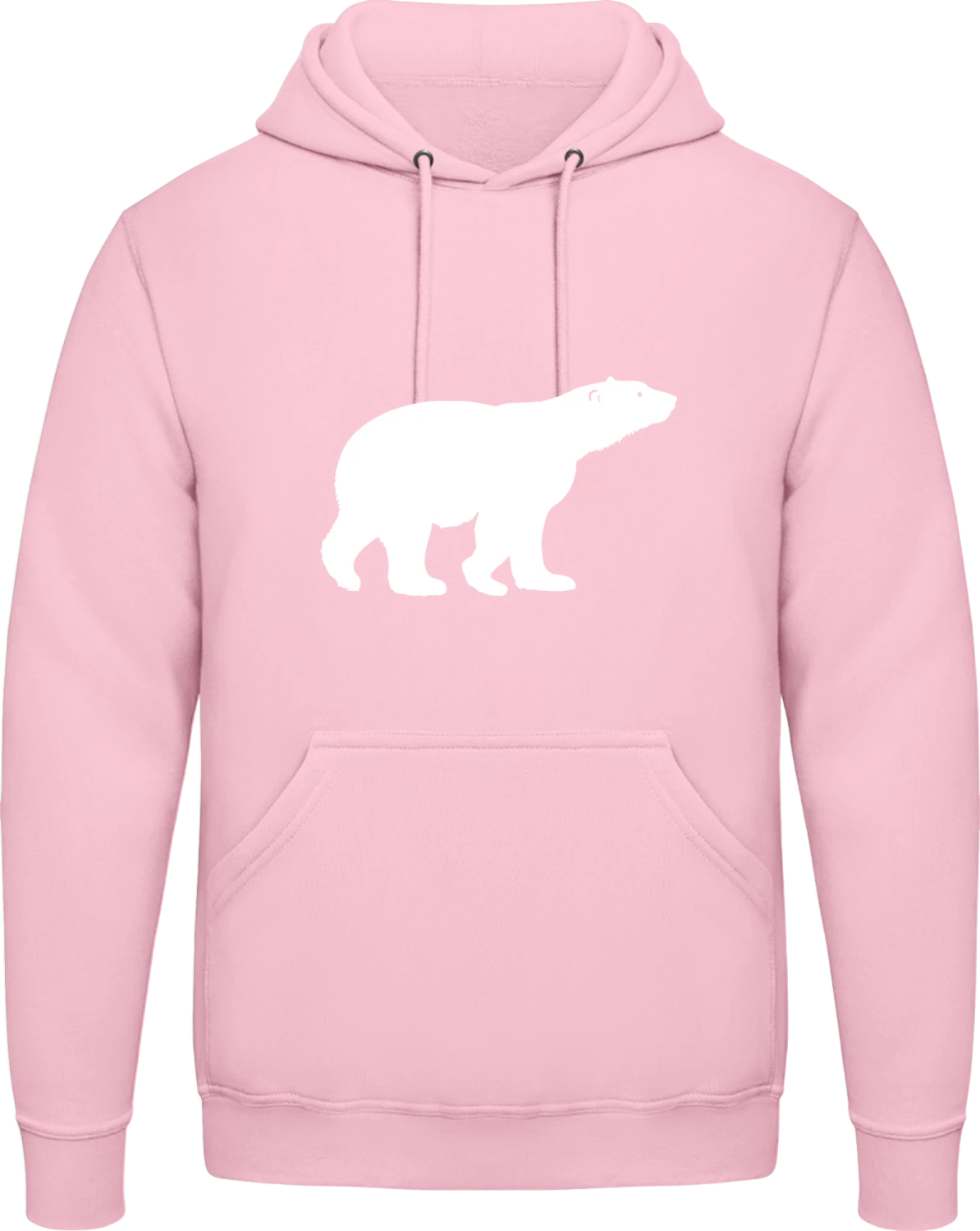 Ice Bear Silhouette - Baby pink AWDis man hoodie - Front