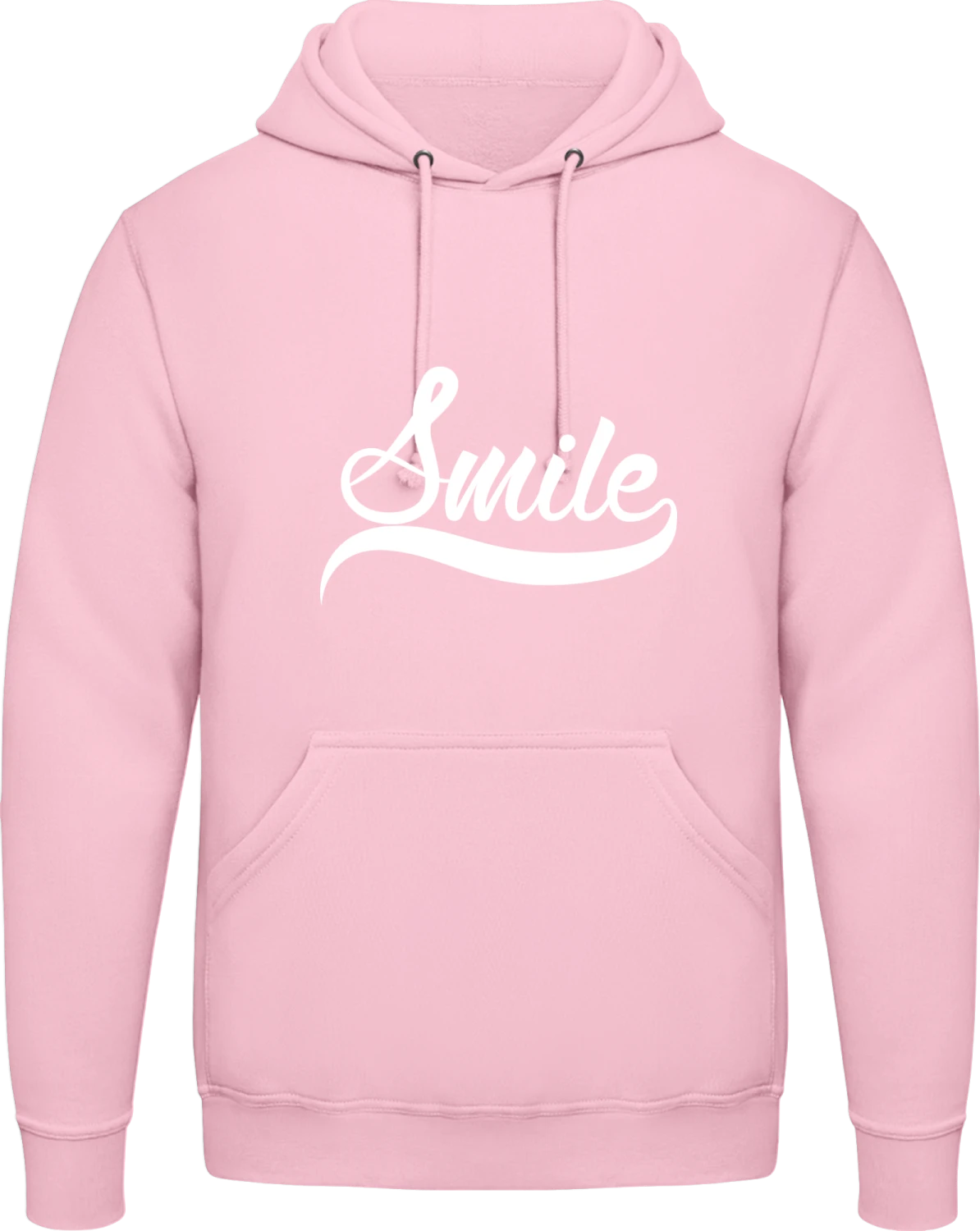 Smile Logo - Baby pink AWDis man hoodie - Front