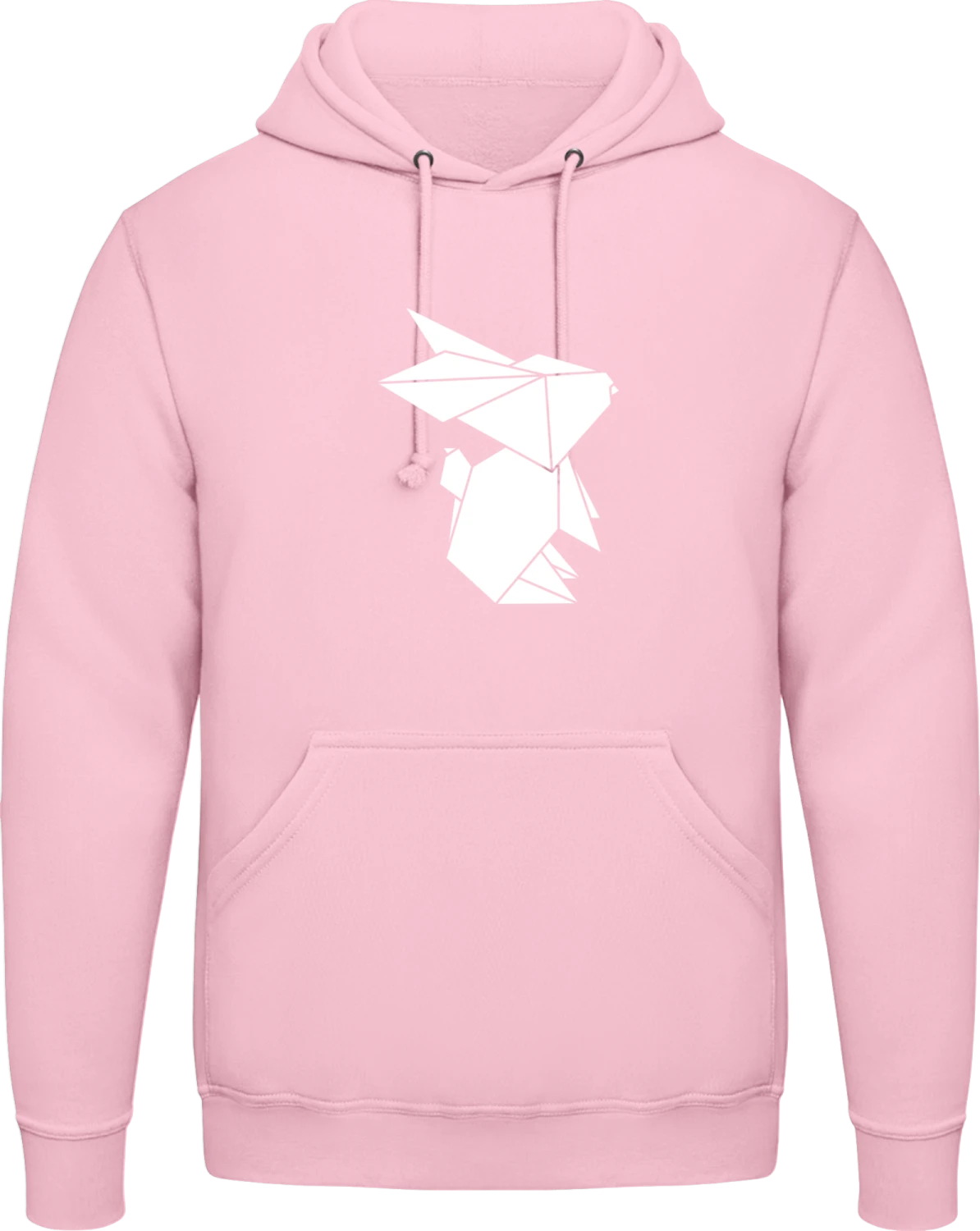 Paper Bunny - Baby pink AWDis man hoodie - Front