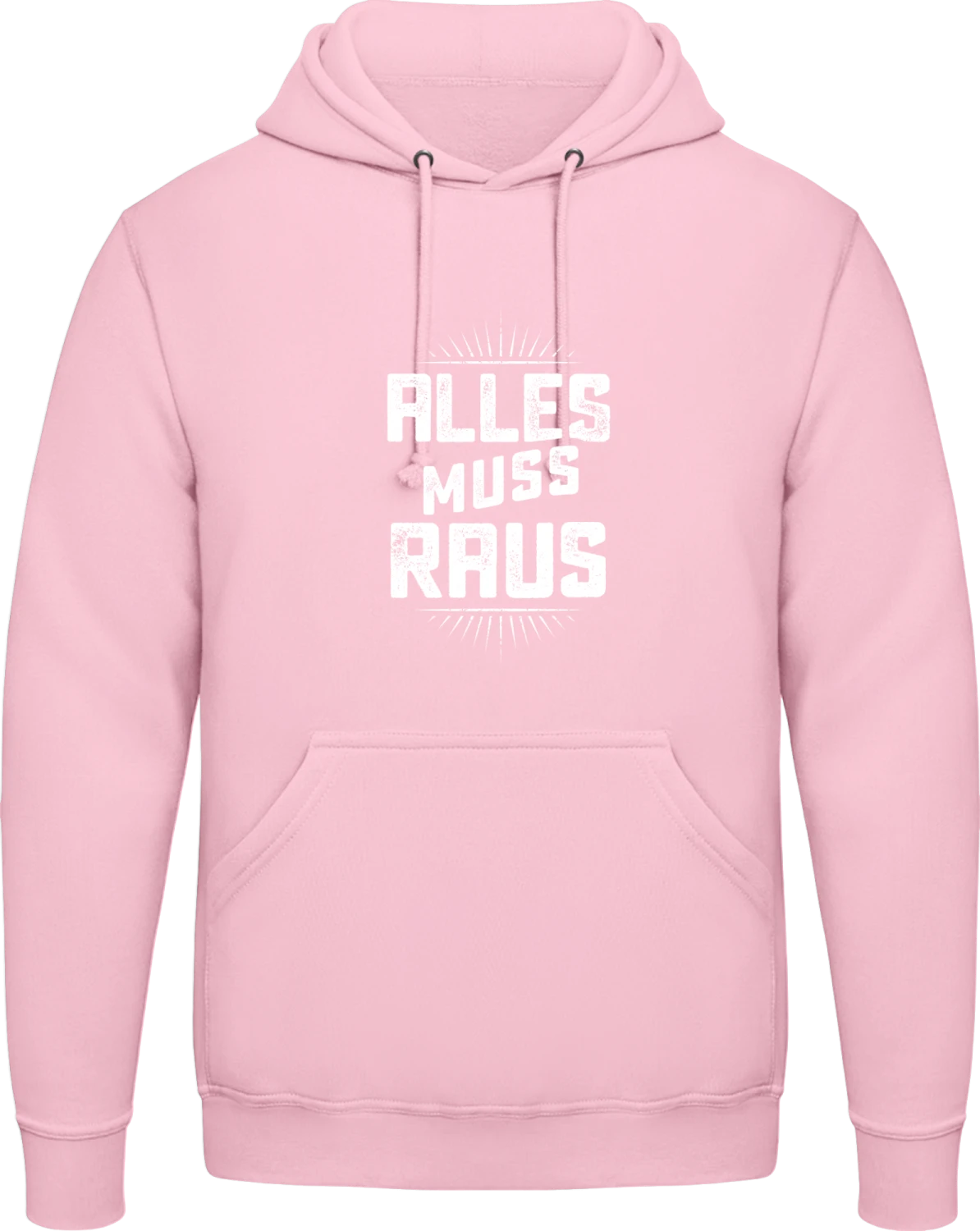 Alles muss raus - Baby pink AWDis man hoodie - Front