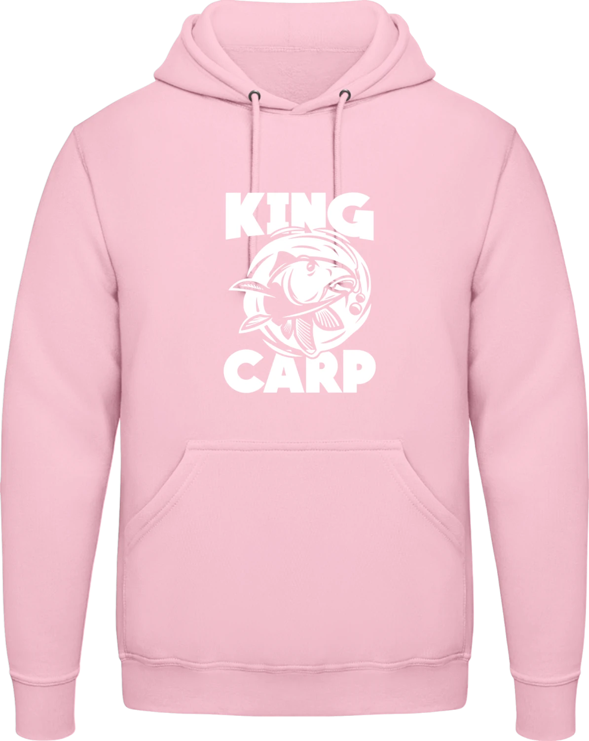 Kign Carp - Baby pink AWDis man hoodie - Front