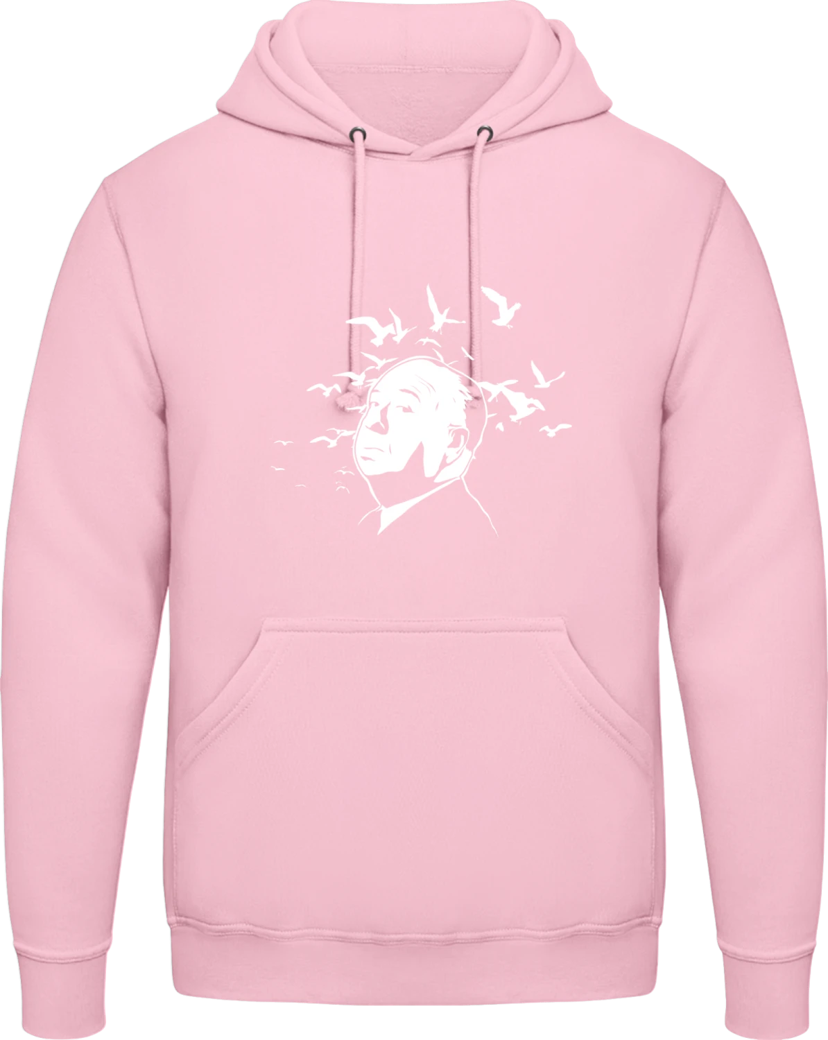 Birds Alfred - Baby pink AWDis man hoodie - Front