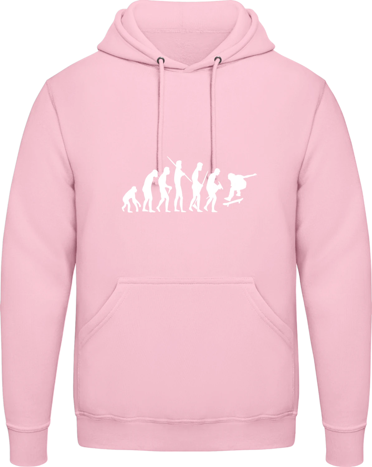 Skate Evolution - Baby pink AWDis man hoodie - Front