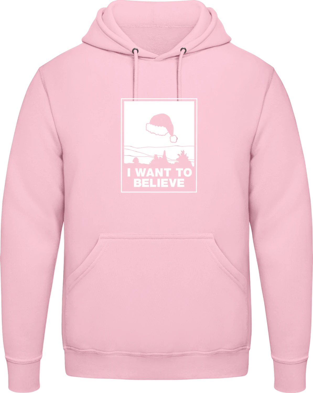 I Want To Believe In Santa - Baby pink AWDis man hoodie - Front