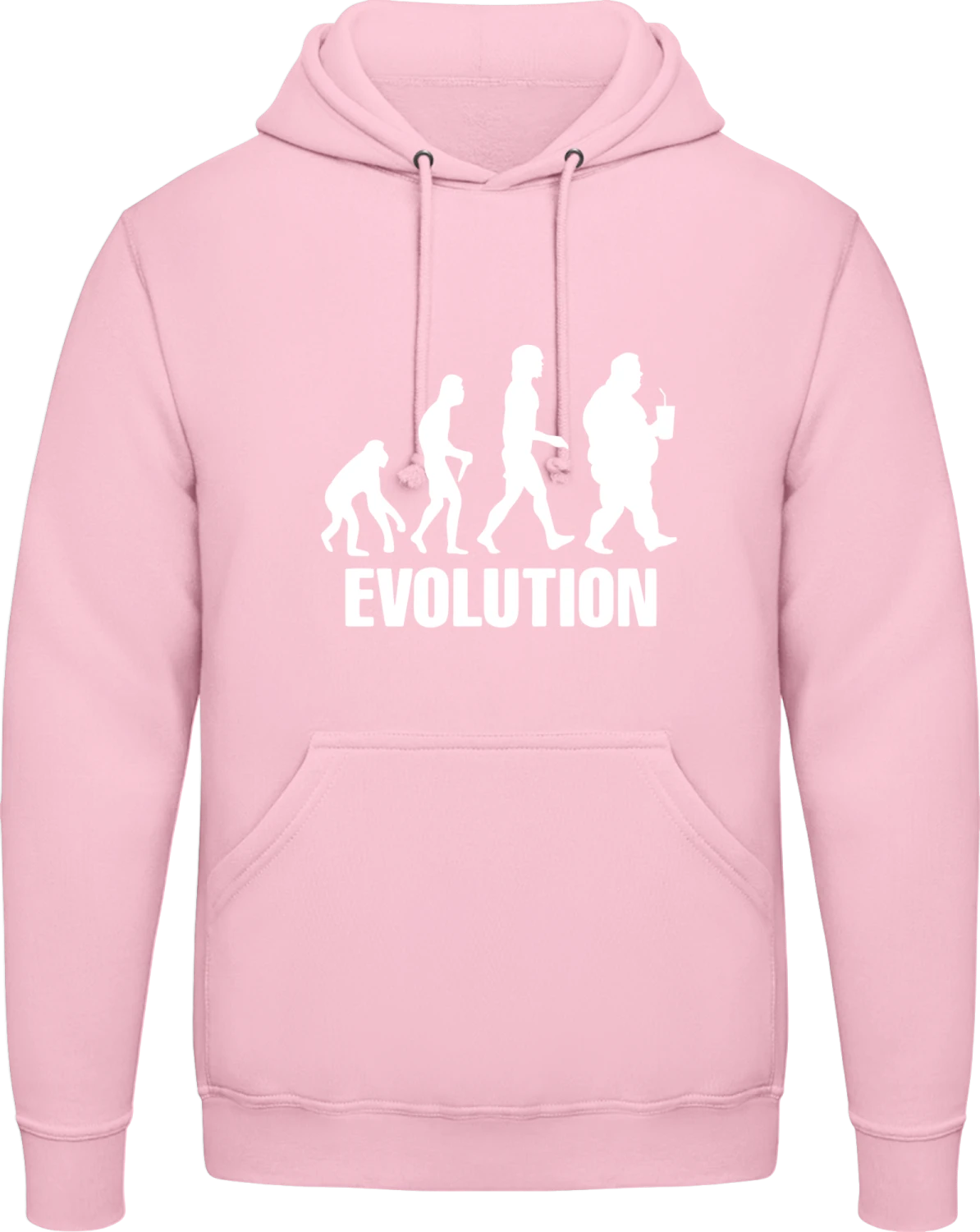 Man Evolution - Baby pink AWDis man hoodie - Front