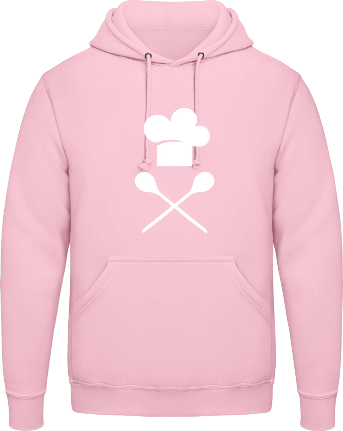 Cook Logo - Baby pink AWDis man hoodie - Front