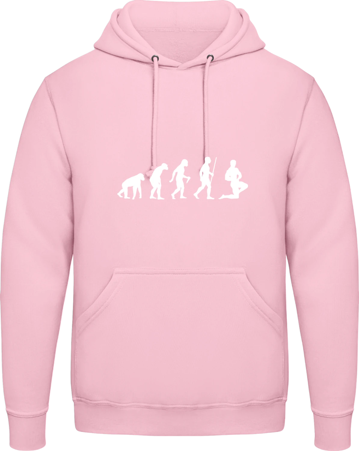 Body Building Evolution - Baby pink AWDis man hoodie - Front