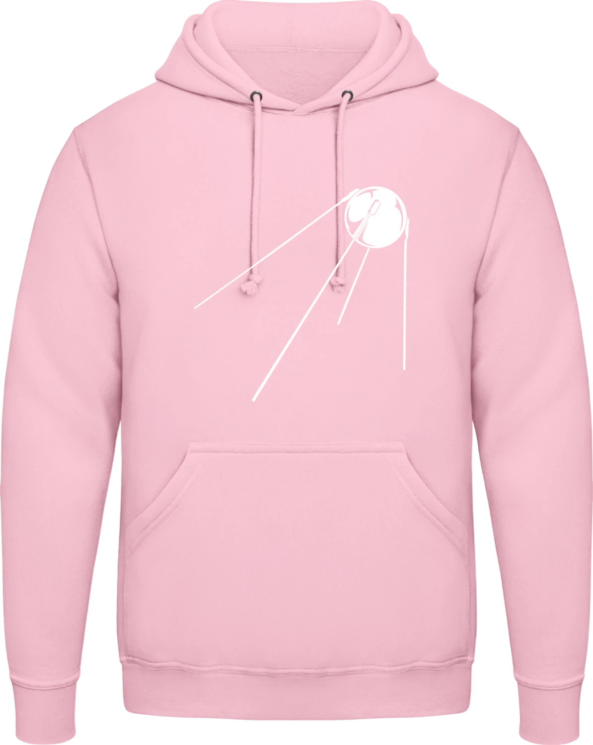 Sputnik - Baby pink AWDis man hoodie - Front