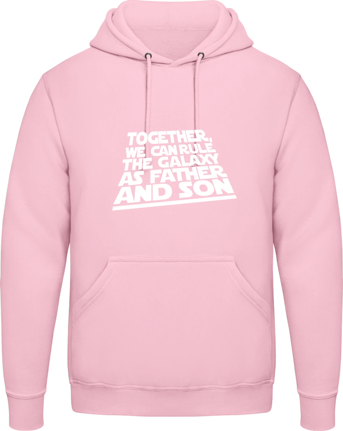 Rule The Galaxy - Baby pink AWDis man hoodie - Front