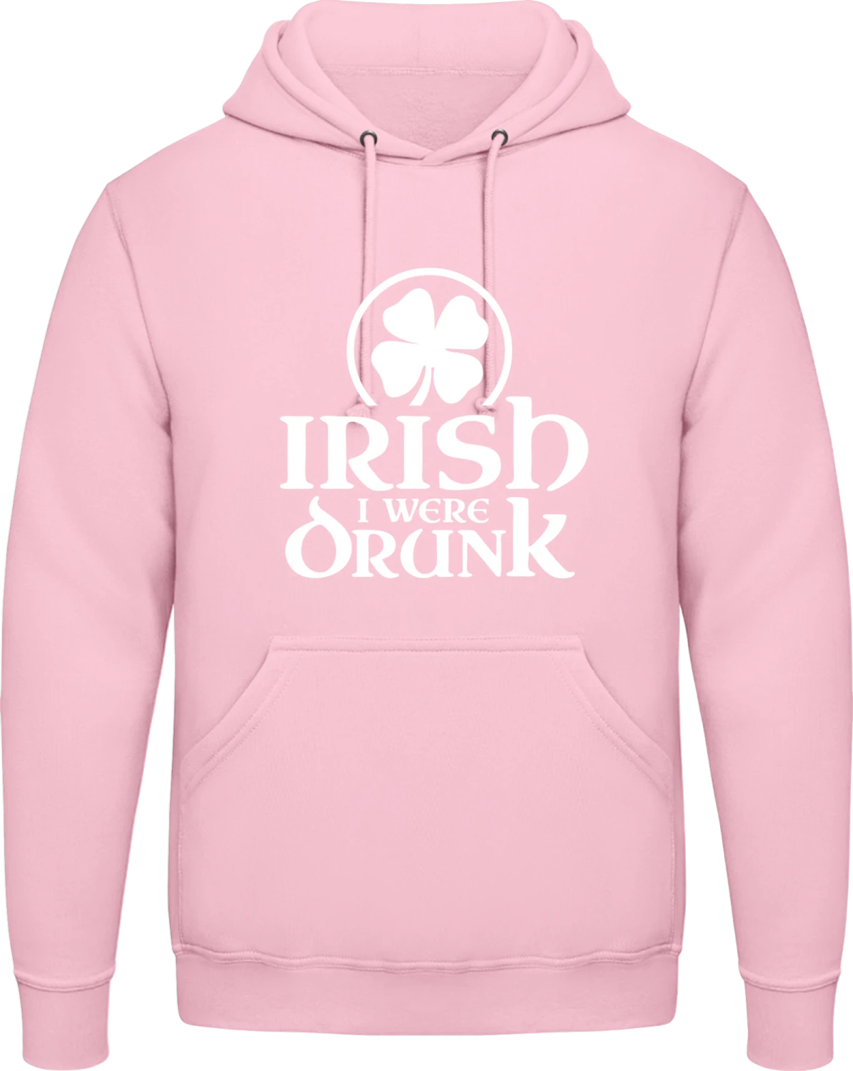 Irish I Where Drunk - Baby pink AWDis man hoodie - Front