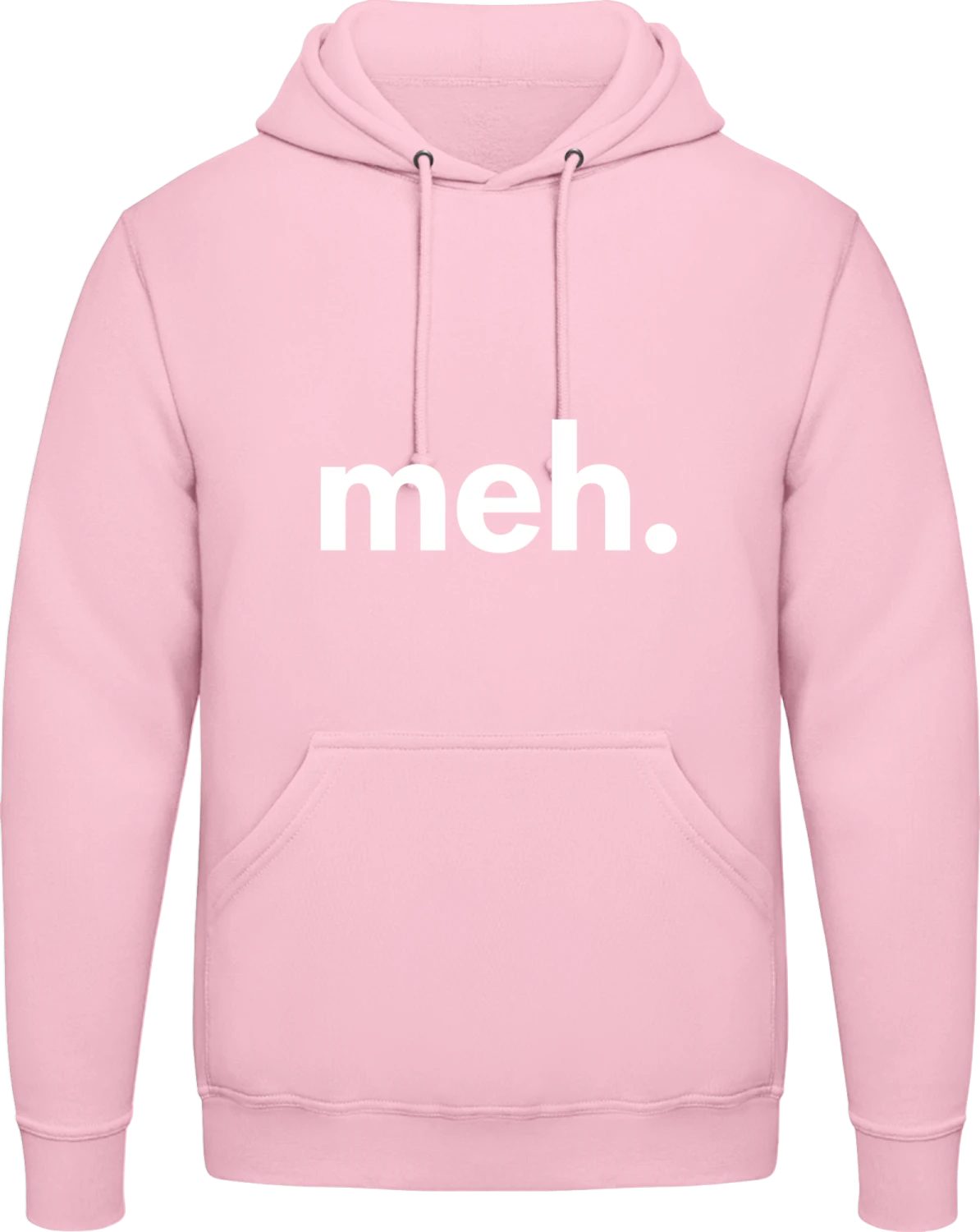 Meh - Baby pink AWDis man hoodie - Front