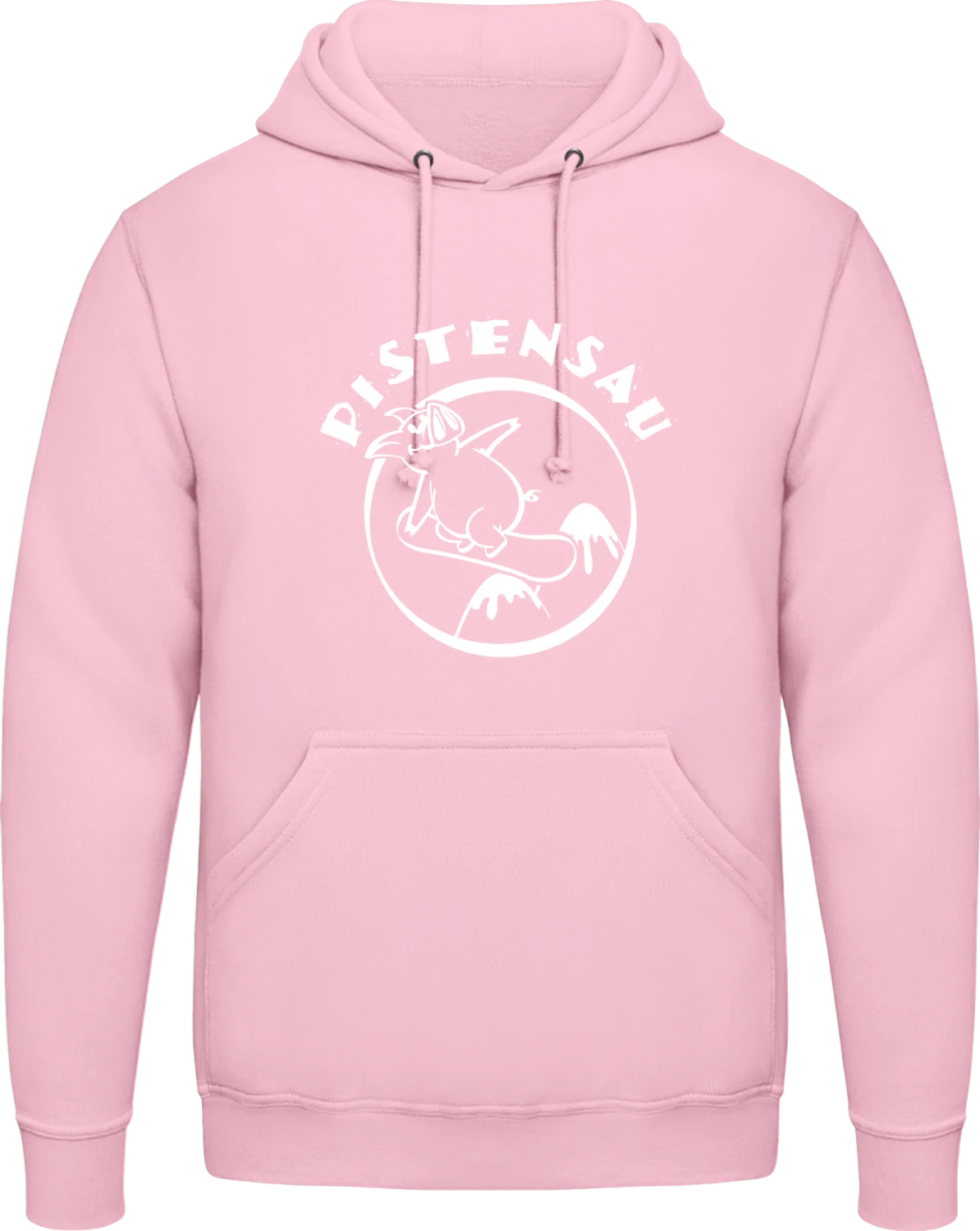 Pistensau Snowboard - Baby pink AWDis man hoodie - Front