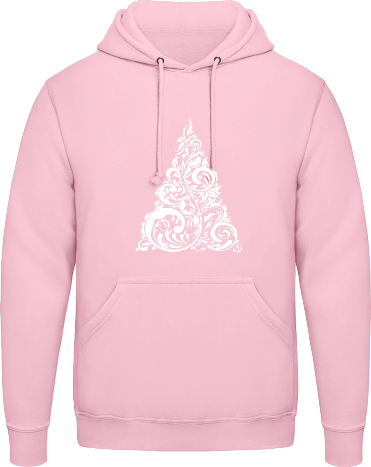 Christmas Tree Floral - Baby pink AWDis man hoodie - Front