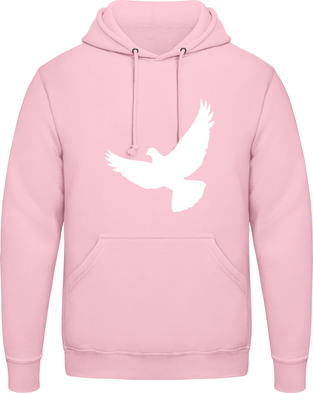 White Dove Icon - Baby pink AWDis man hoodie - Front