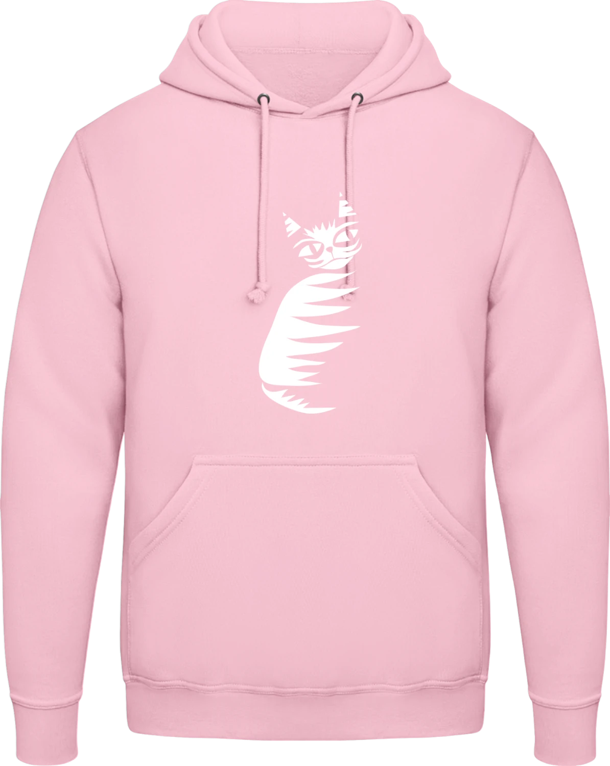 Cat Stripes - Baby pink AWDis man hoodie - Front