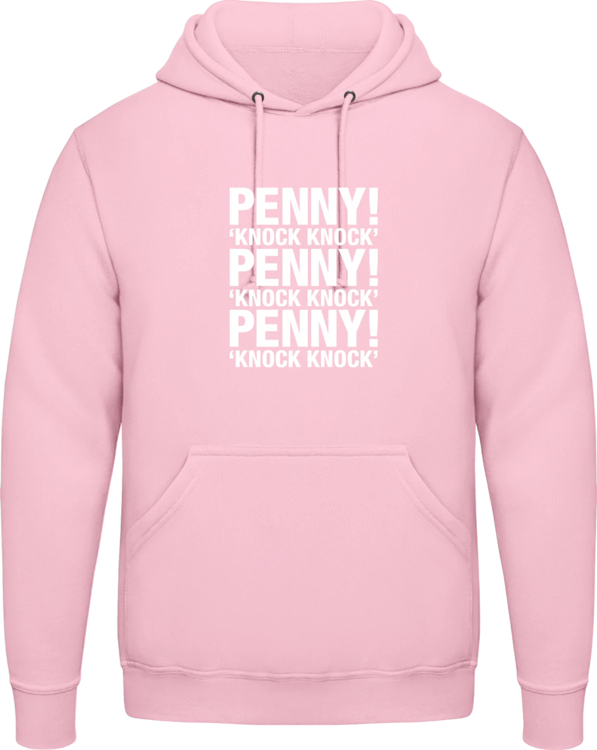 Penny Penny - Baby pink AWDis man hoodie - Front