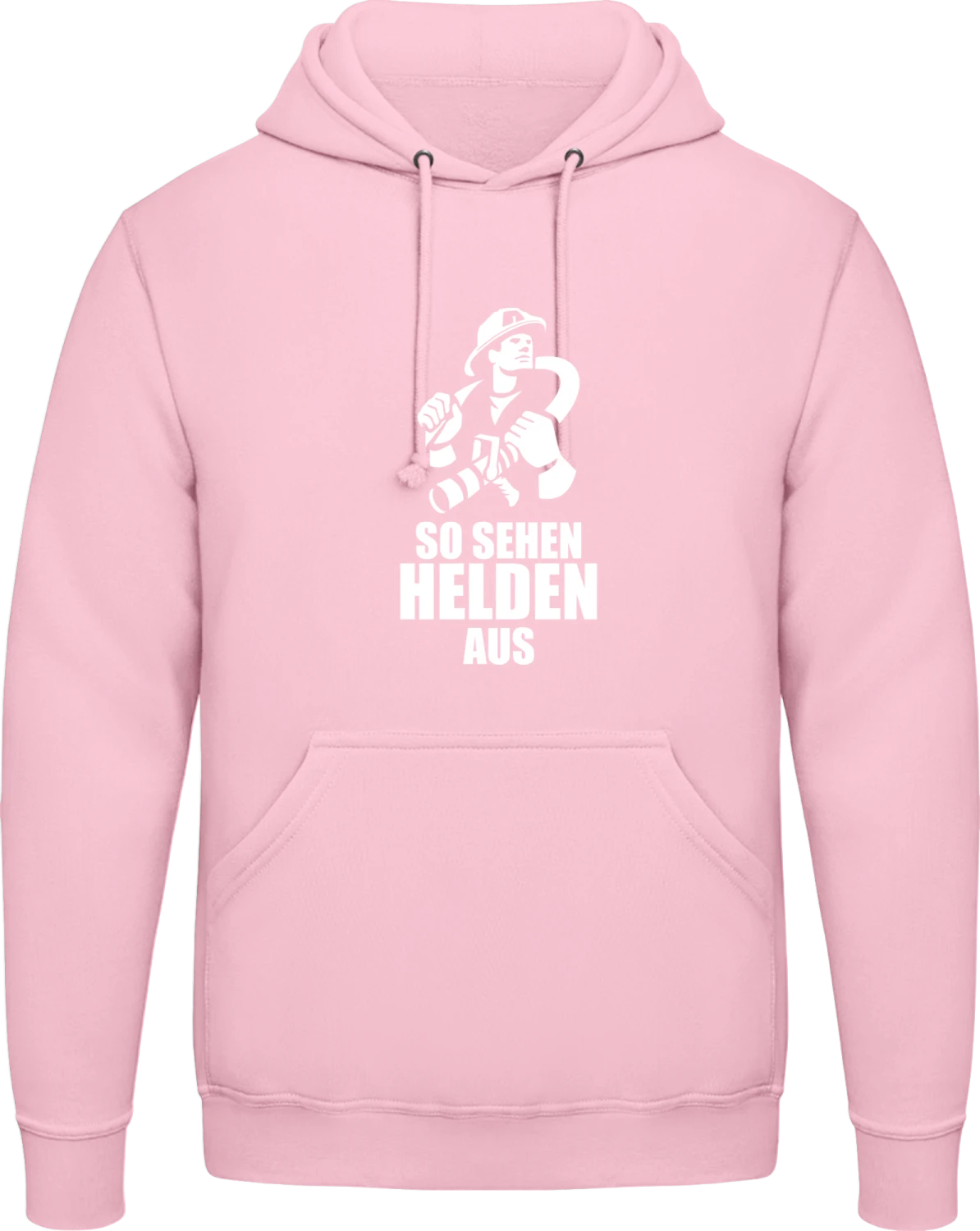 So sehen Helden aus - Baby pink AWDis man hoodie - Front