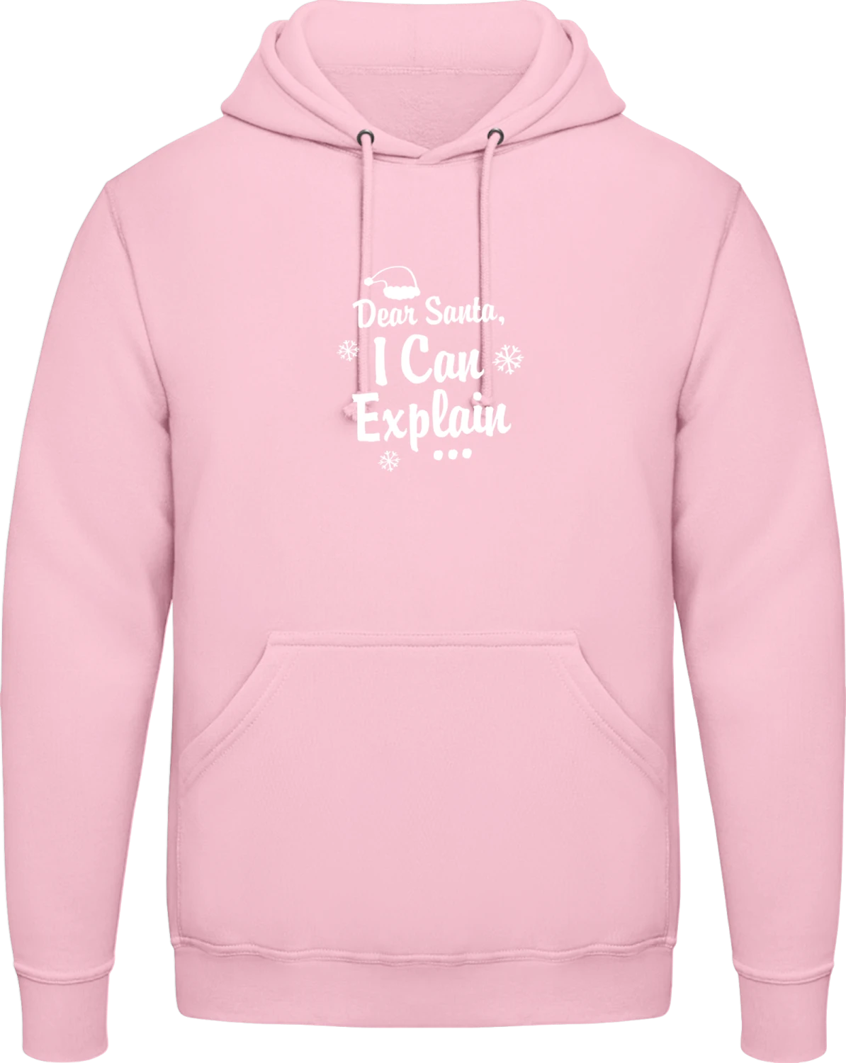 Dear Santa I Can Explain - Baby pink AWDis man hoodie - Front