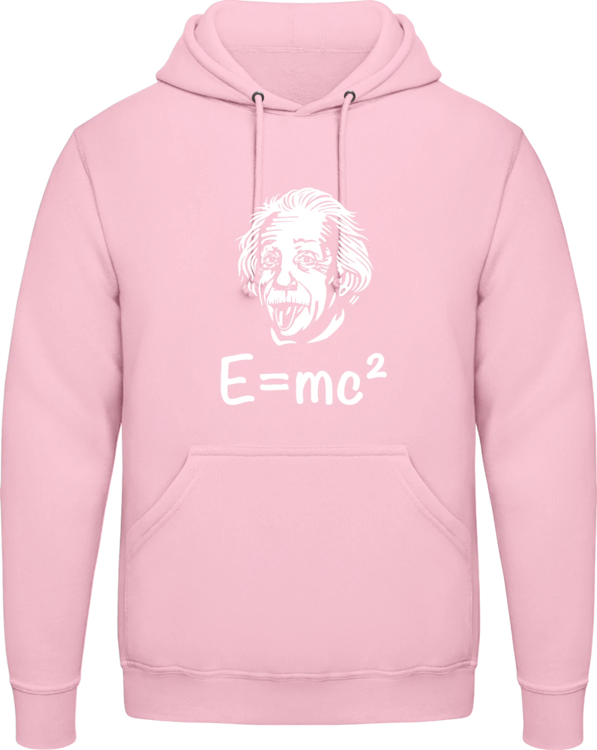 E MC2 Einstein - Baby pink AWDis man hoodie - Front