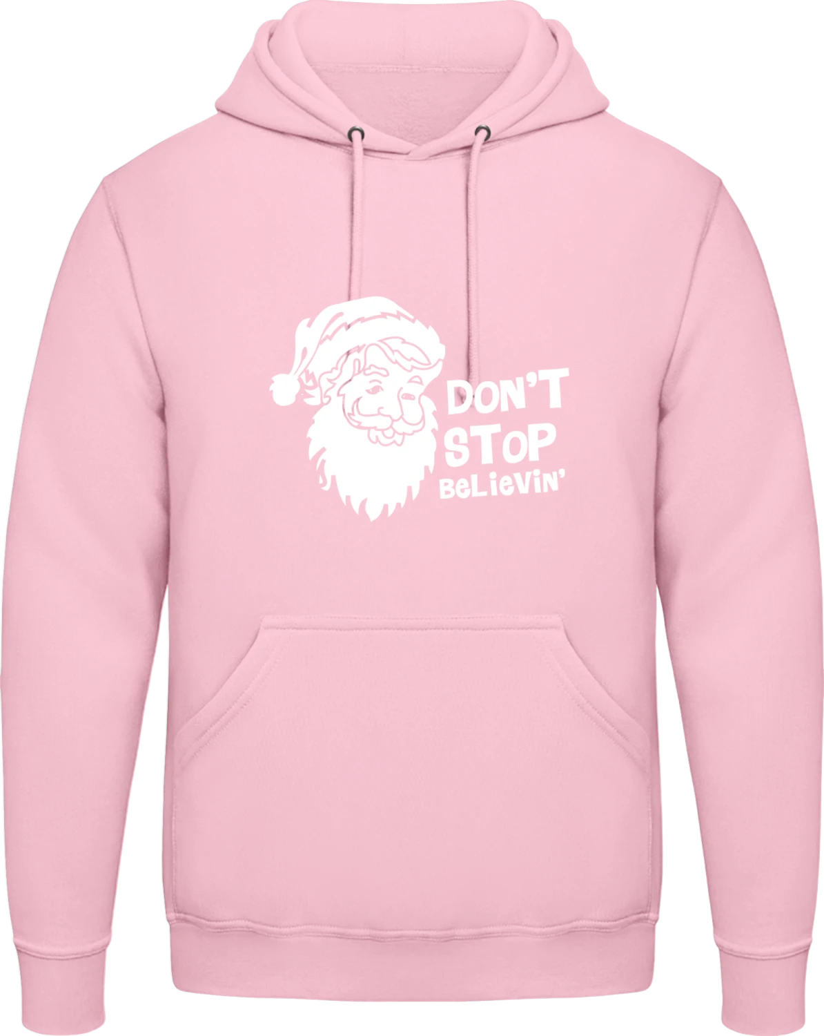 I Believe In Santa - Baby pink AWDis man hoodie - Front