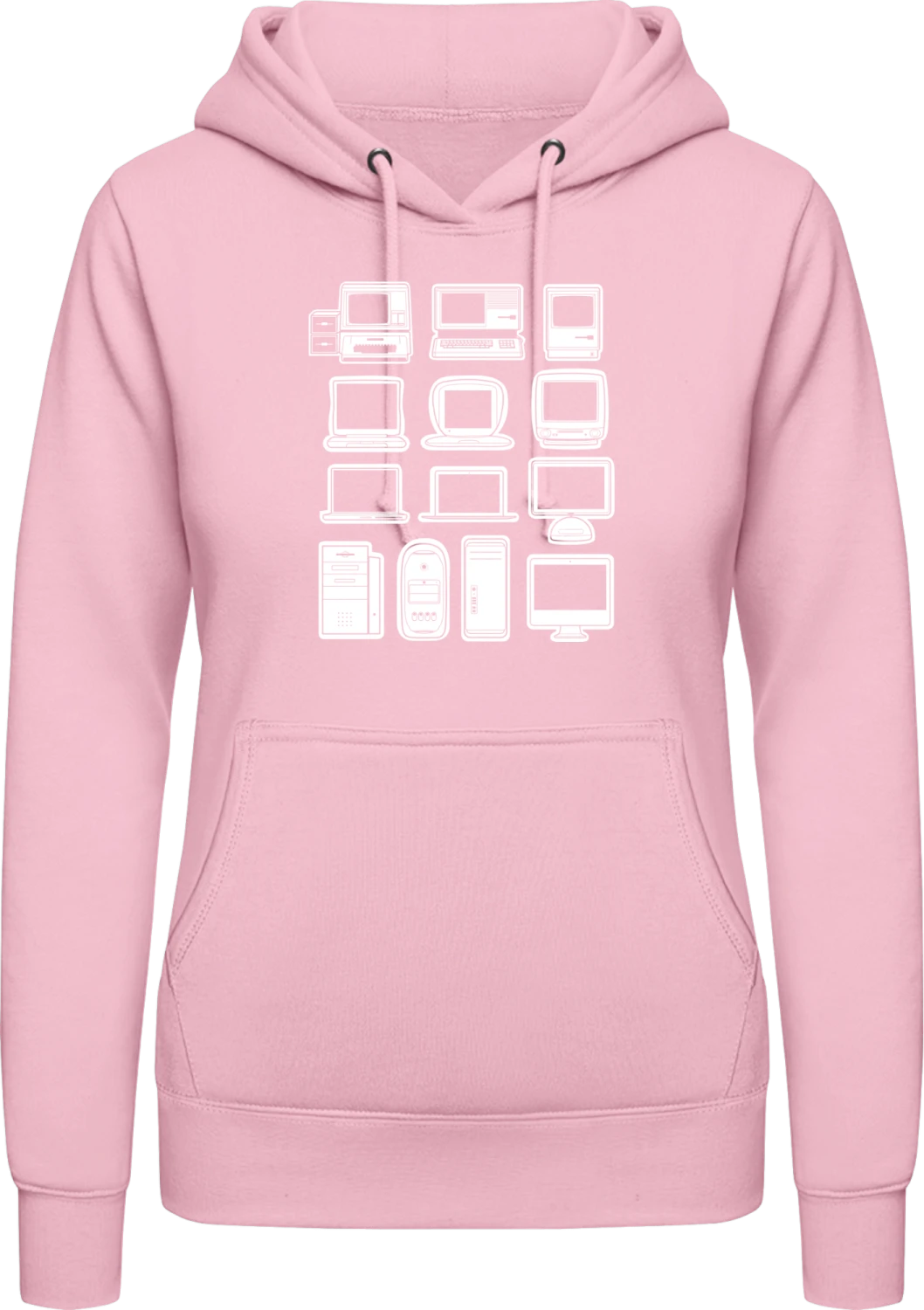 Mac Evolution - Baby pink AWDis ladies hoodie - Front