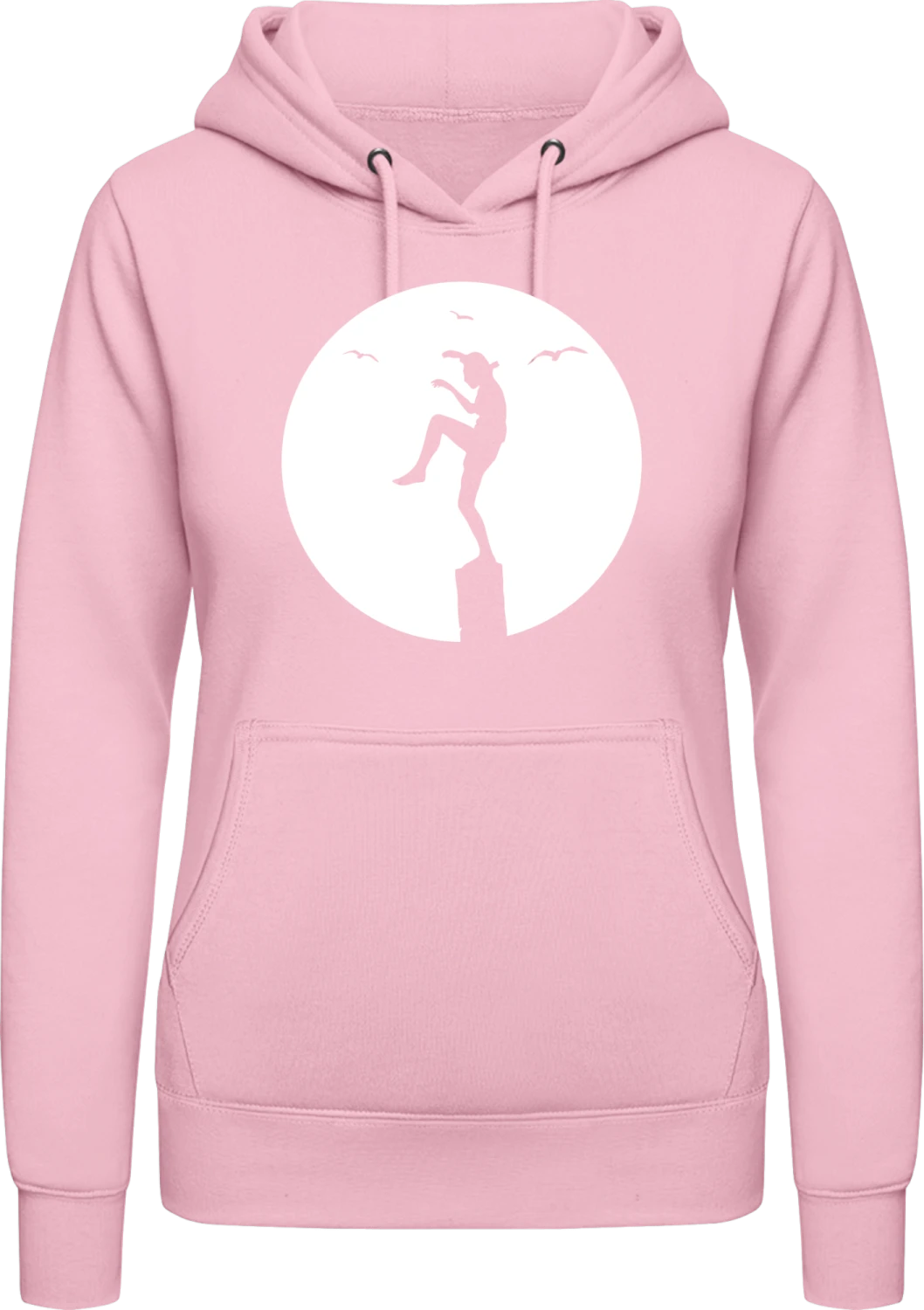 Karate Kid In Moonlight - Baby pink AWDis ladies hoodie - Front