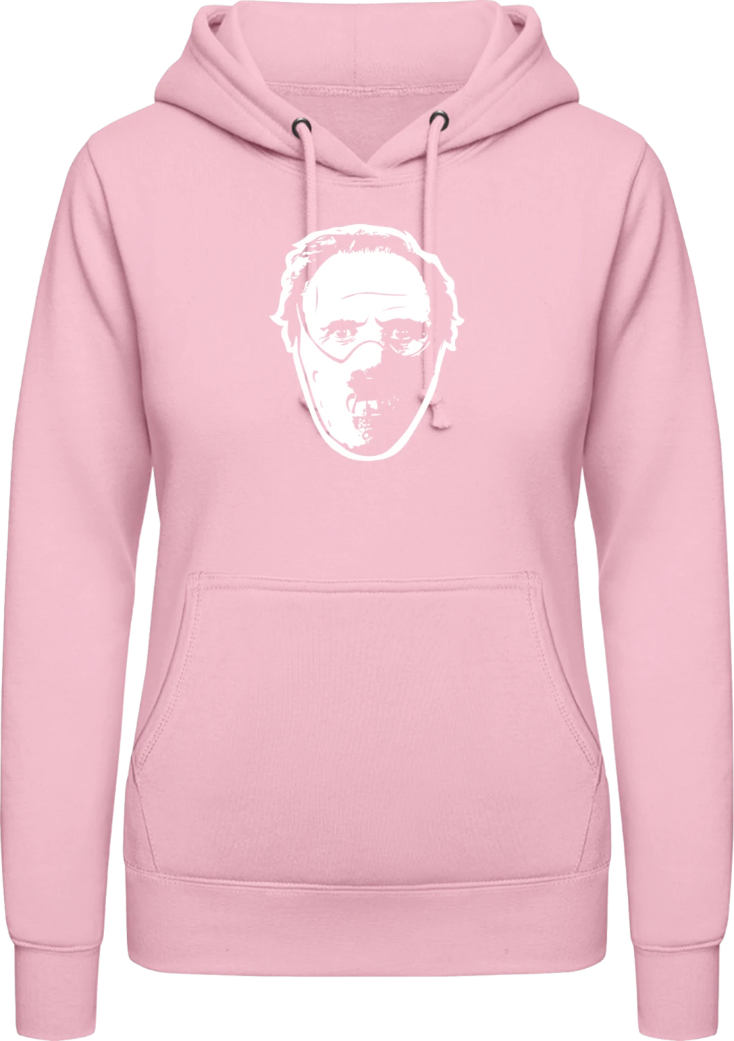 Hannibal Lecter - Baby pink AWDis ladies hoodie - Front