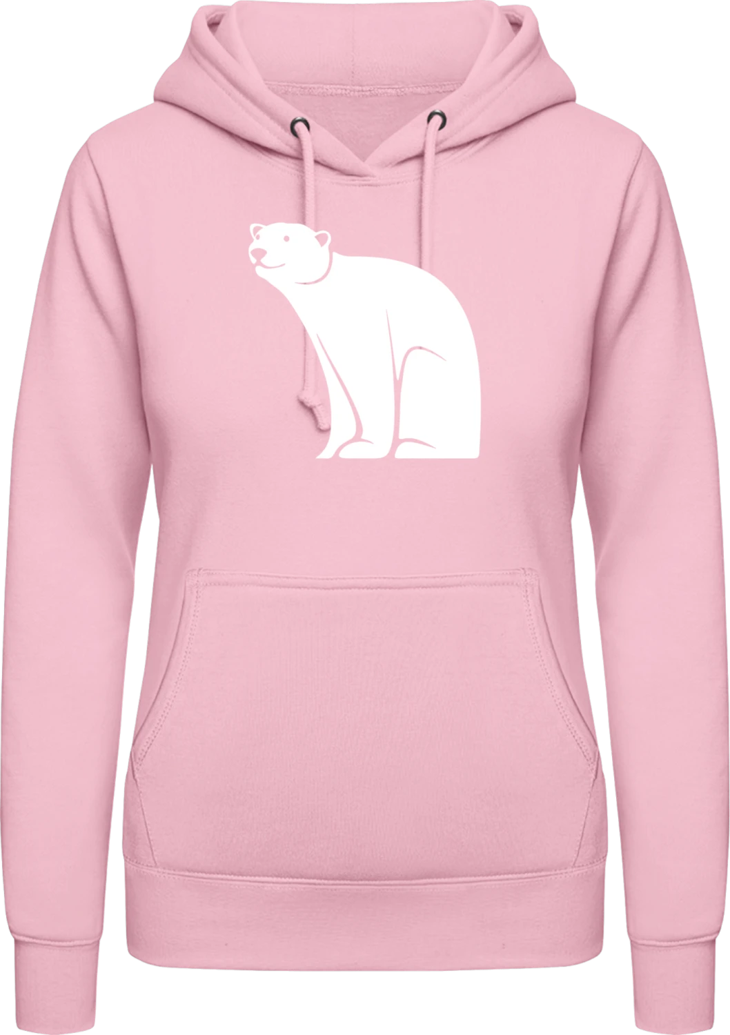 Ice Bear Icon - Baby pink AWDis ladies hoodie - Front