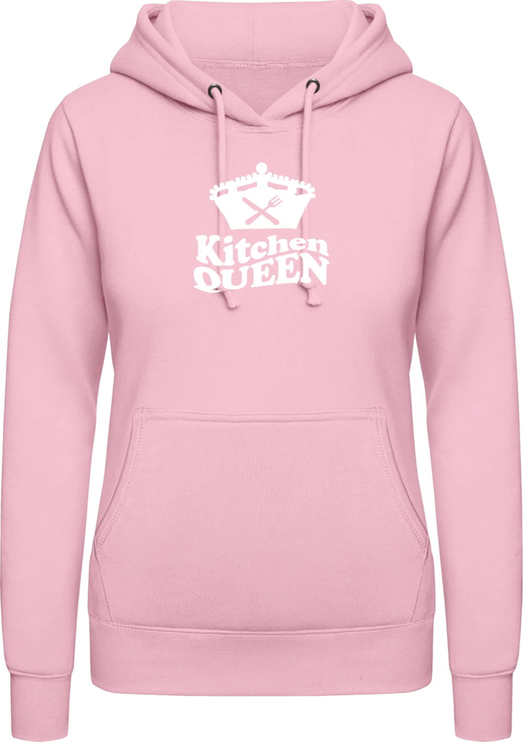 Kitchen Queen - Baby pink AWDis ladies hoodie - Front