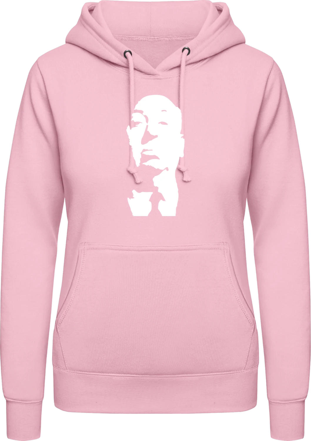 Hitchcock - Baby pink AWDis ladies hoodie - Front