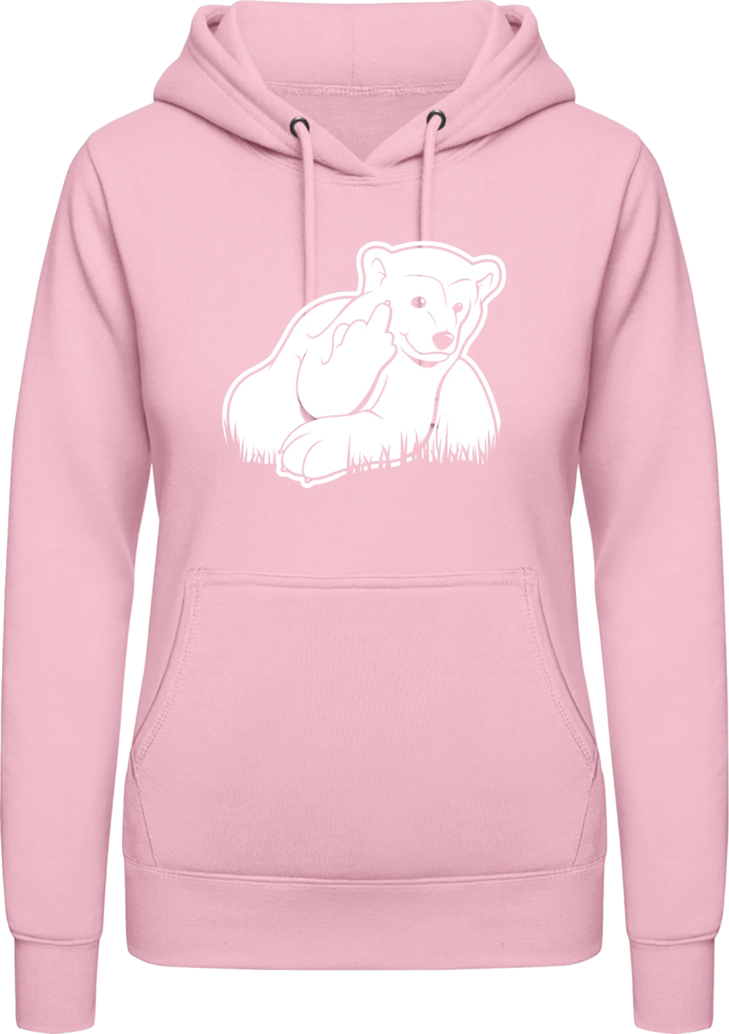 Ice Bear - Baby pink AWDis ladies hoodie - Front