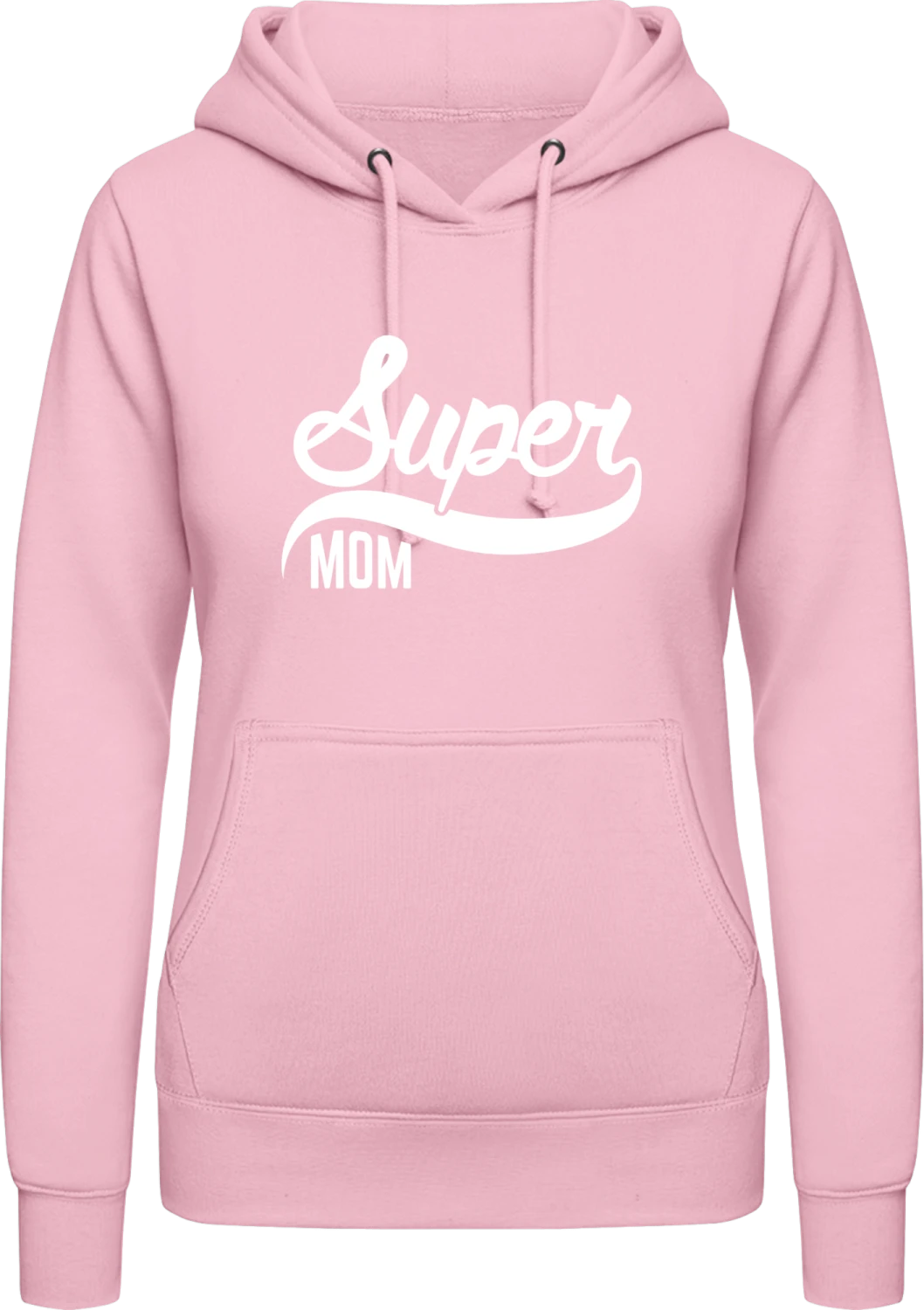 Super Mom Retro - Baby pink AWDis ladies hoodie - Front