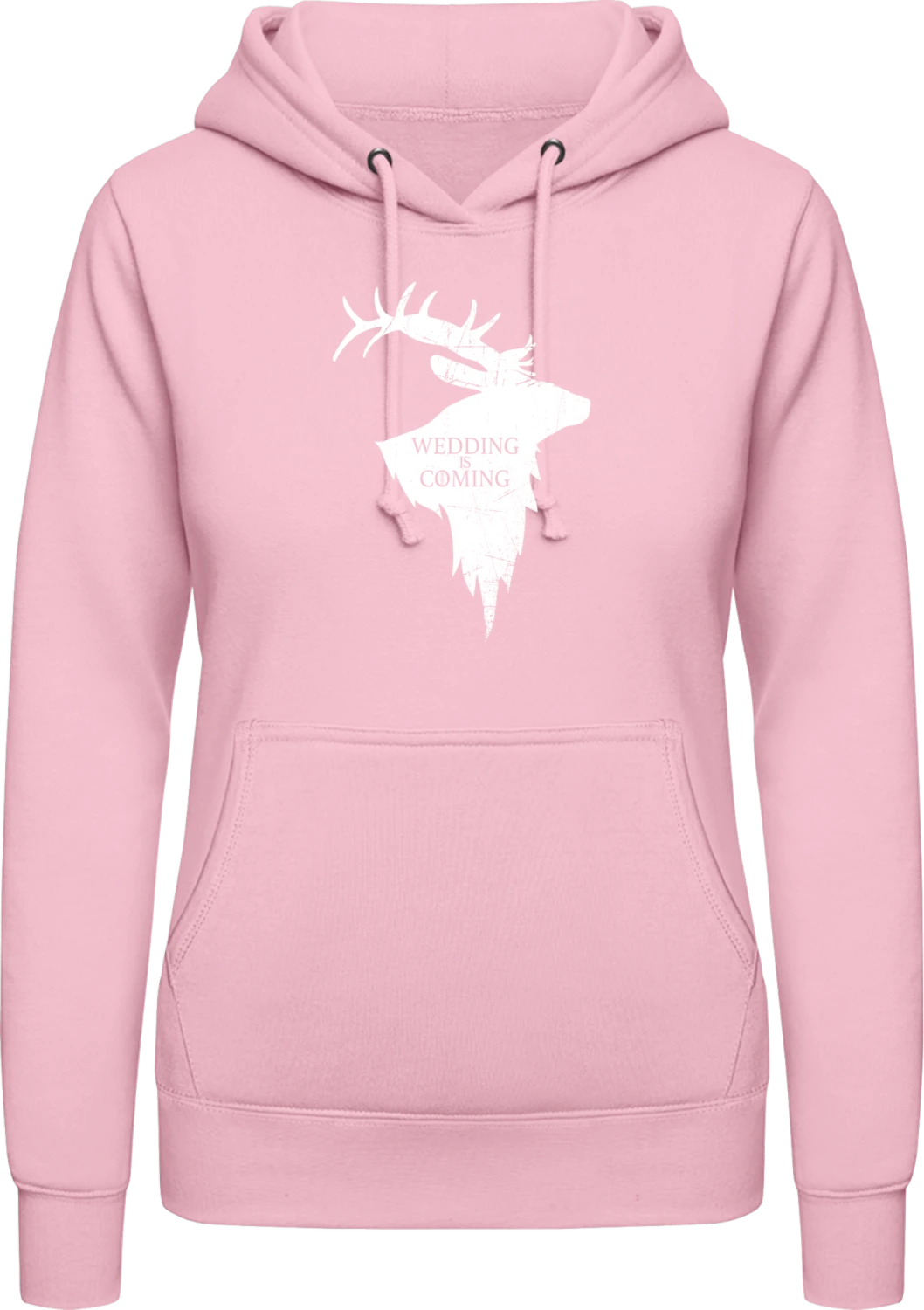 Wedding Is Coming - Baby pink AWDis ladies hoodie - Front