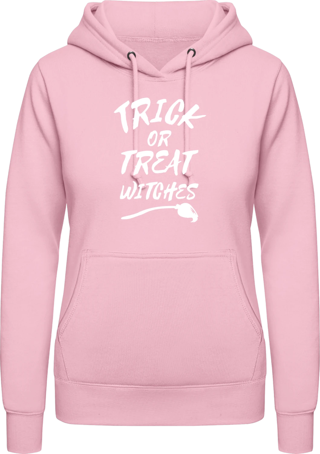 Trick Or Treat Witches - Baby pink AWDis ladies hoodie - Front