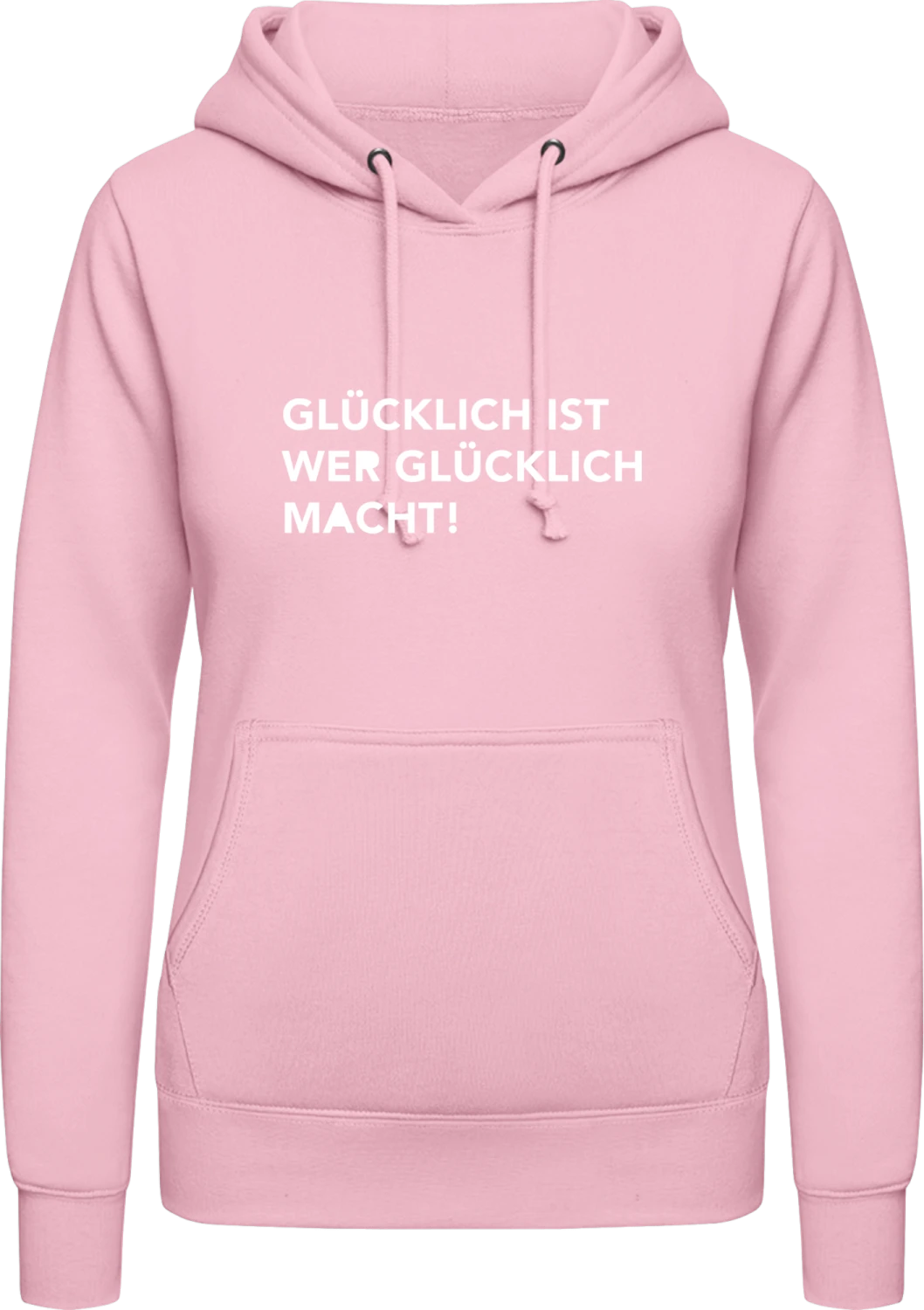 Glücklich ist wer glücklich macht! - Baby pink AWDis ladies hoodie - Front