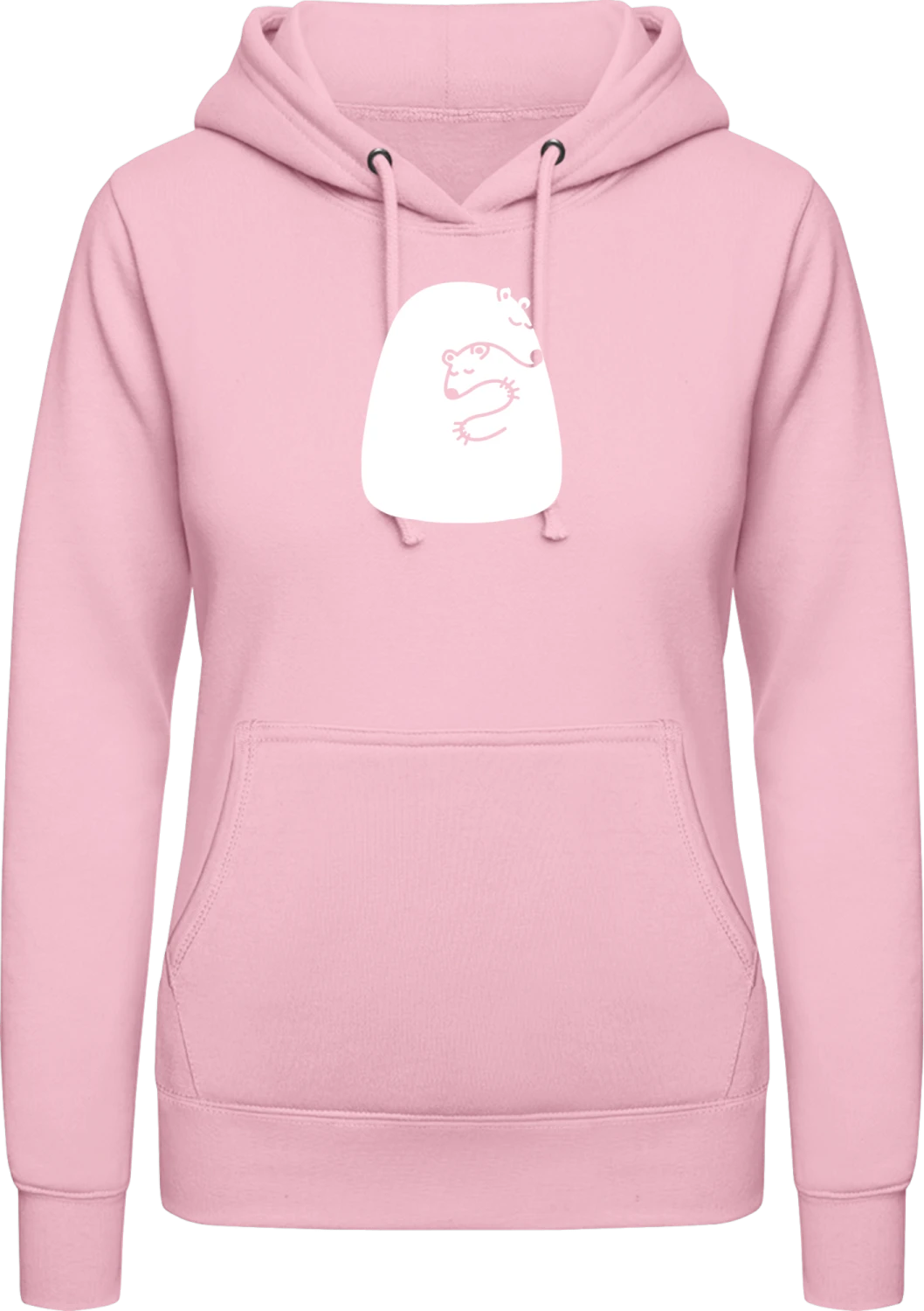 Ice Bear Family Hug - Baby pink AWDis ladies hoodie - Front