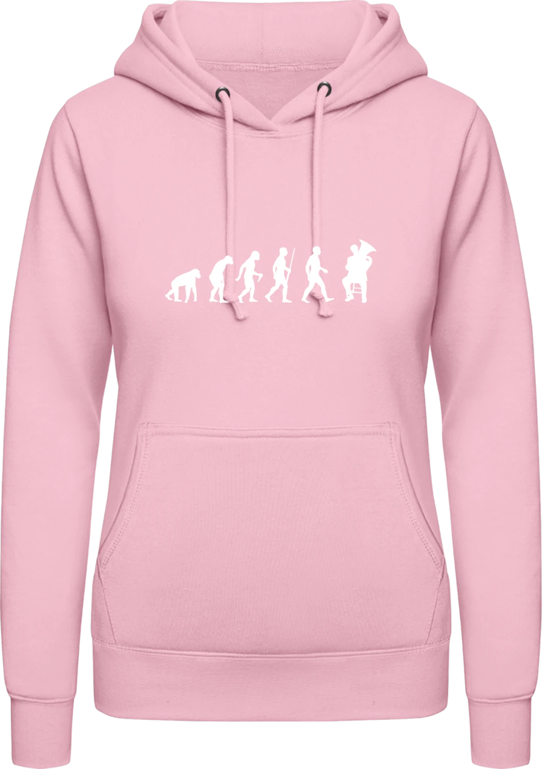 Evolution Of Tuba Player - Baby pink AWDis ladies hoodie - Front