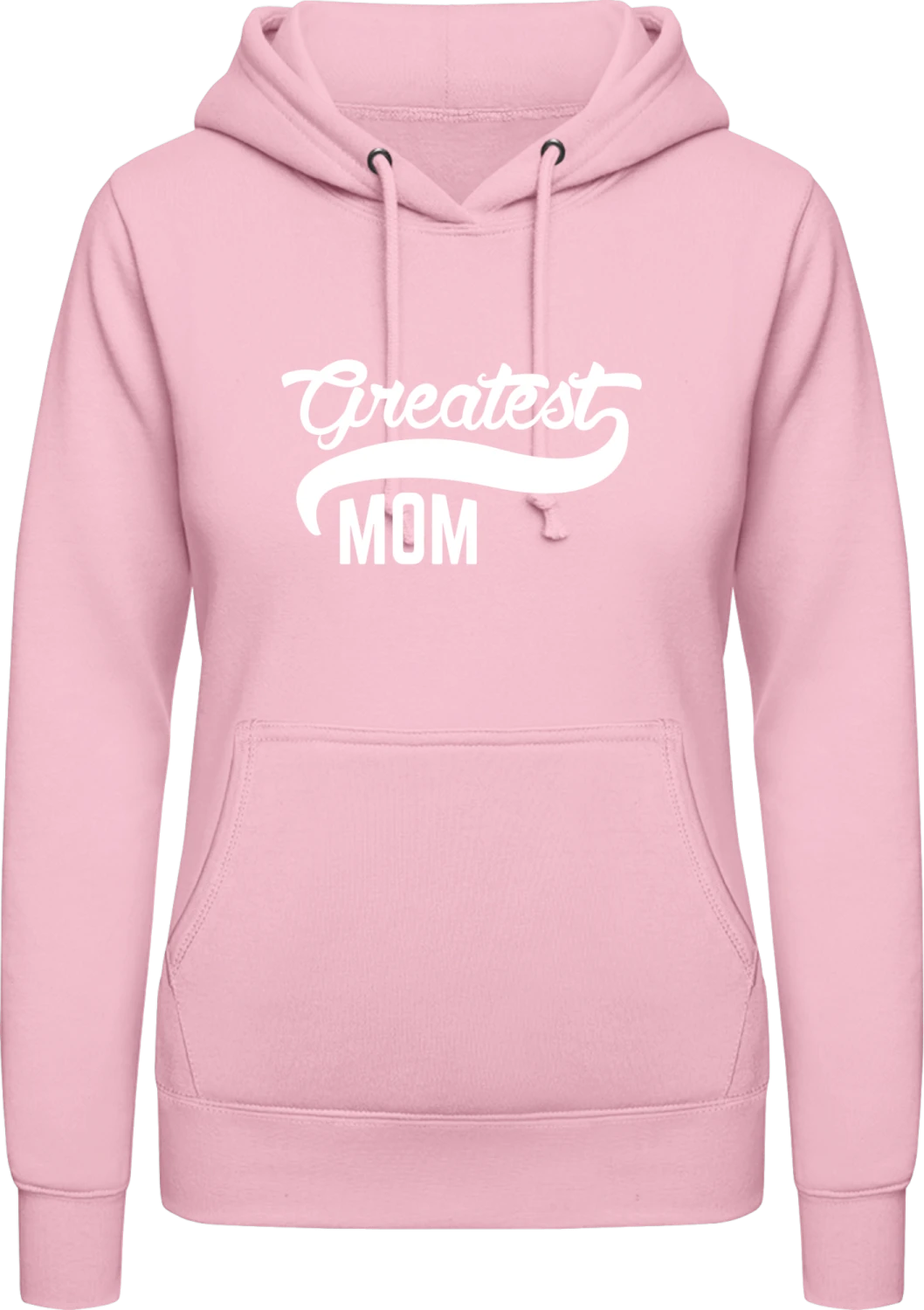 Greatest Mom - Baby pink AWDis ladies hoodie - Front